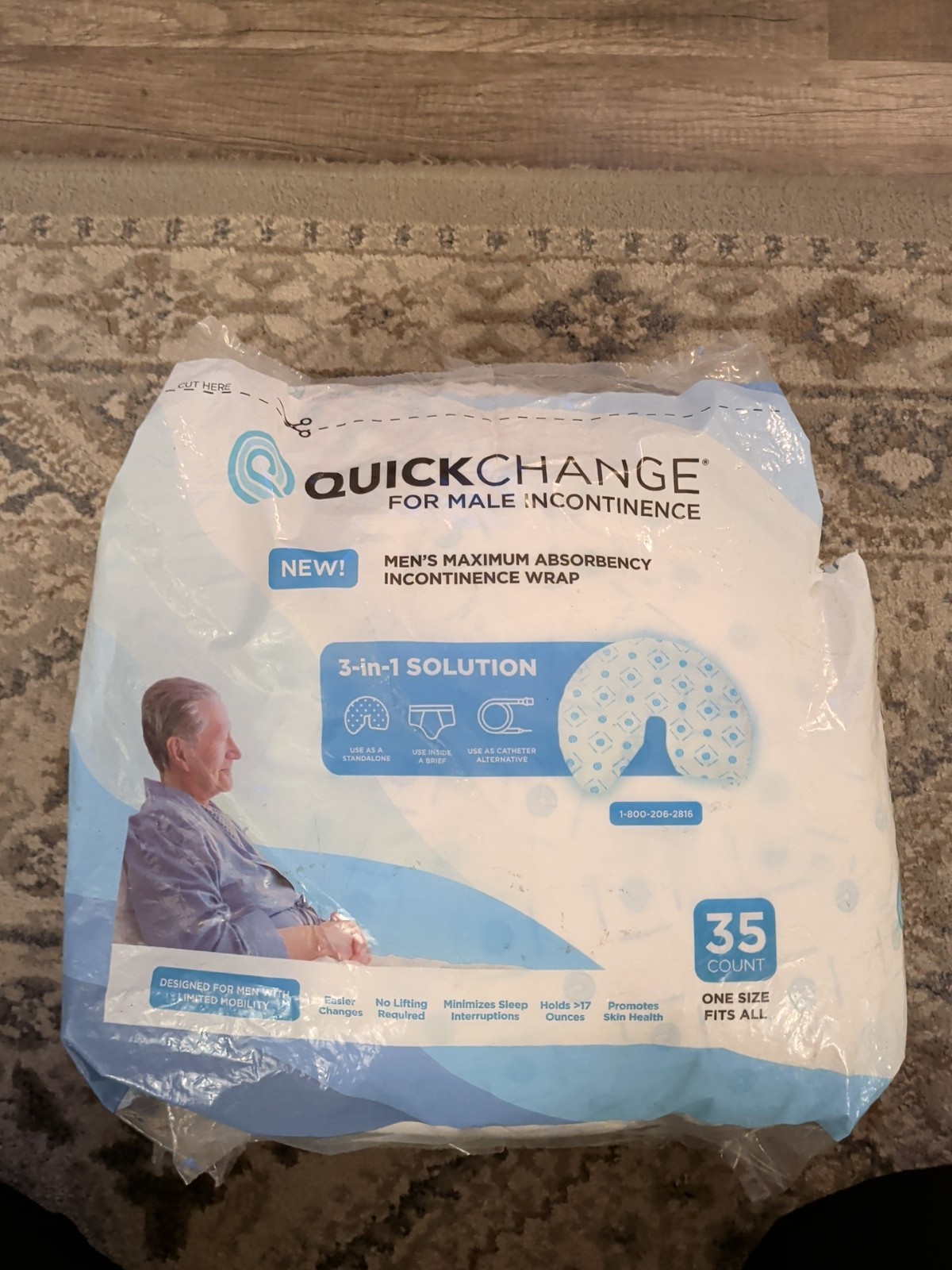 QuickChange Male Incontinence Urine Management Wrap 35 Count Sealed