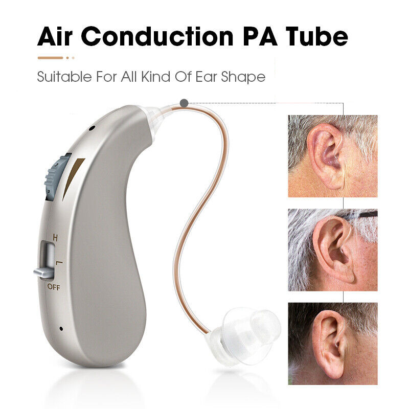 Digital Rechargeable Hearing Aid Adjustable Sound Voice Amplifier Behind Ear