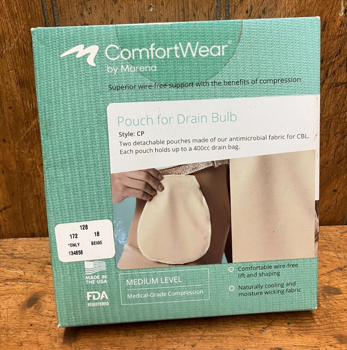 4 New Marena Comfort Wear Style CP Pouch for Drain Tube Medium Level Beige CBL