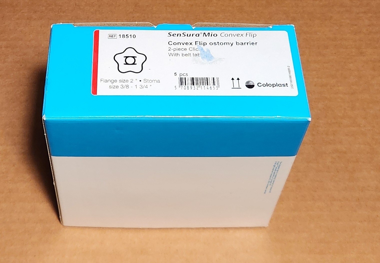 Coloplast SenSura Mio 18510 Convex Flip Ostomy Skin Barrier, 5 EA NEW IN BOX