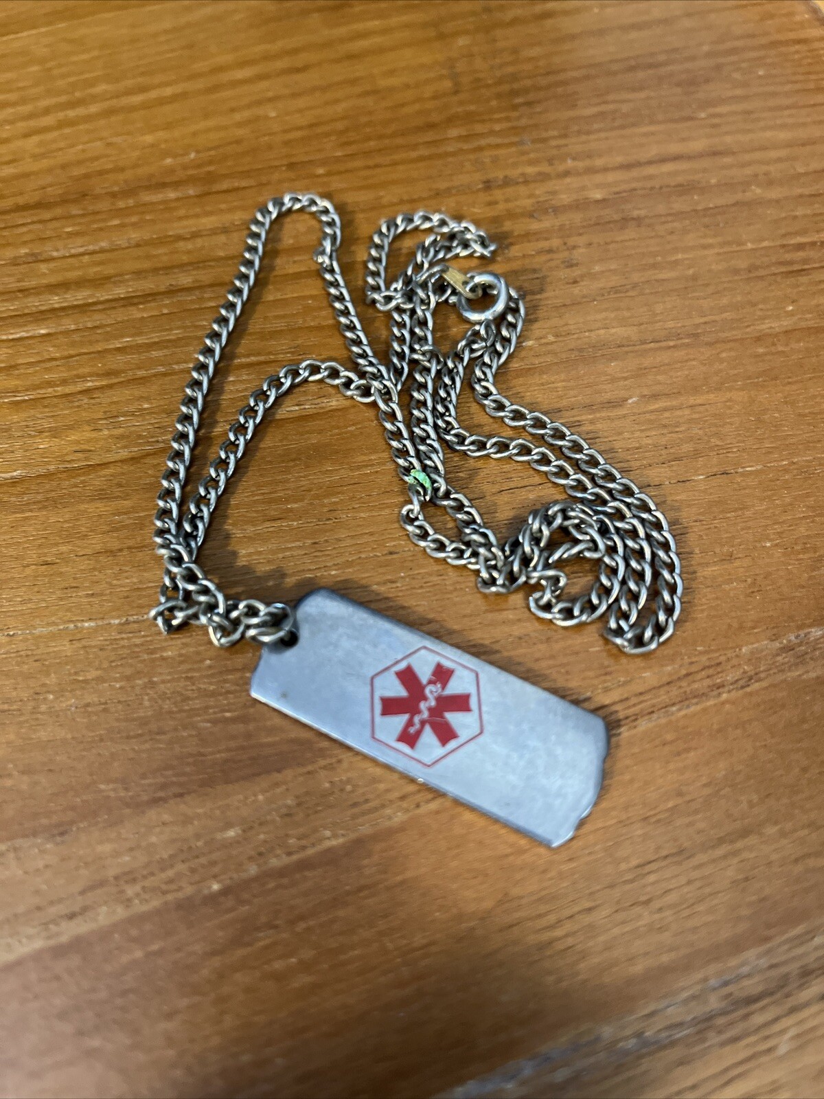 Medical Alert Pendant “ Diabetic “ 24” chain