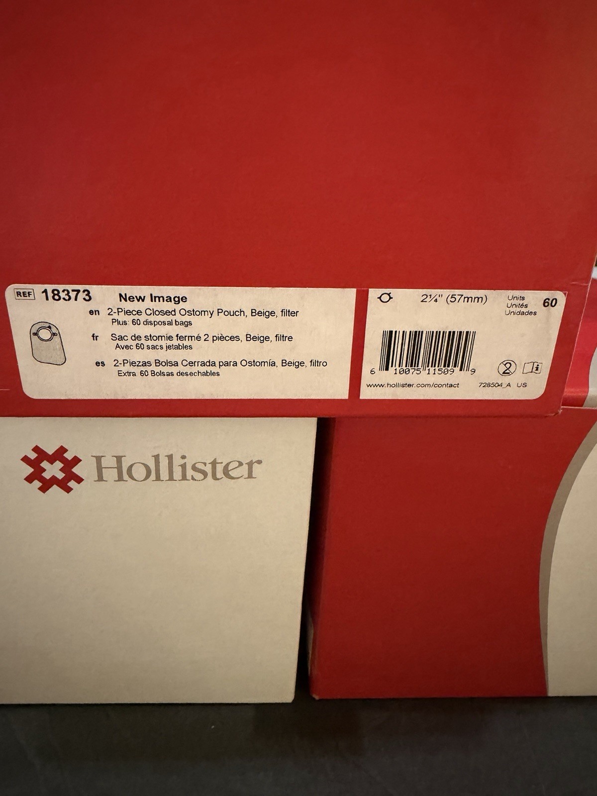 180 (3 boxes of 60) Hollister 18373 Closed Ostomy Pouch Filter Exp. 04/01/2030