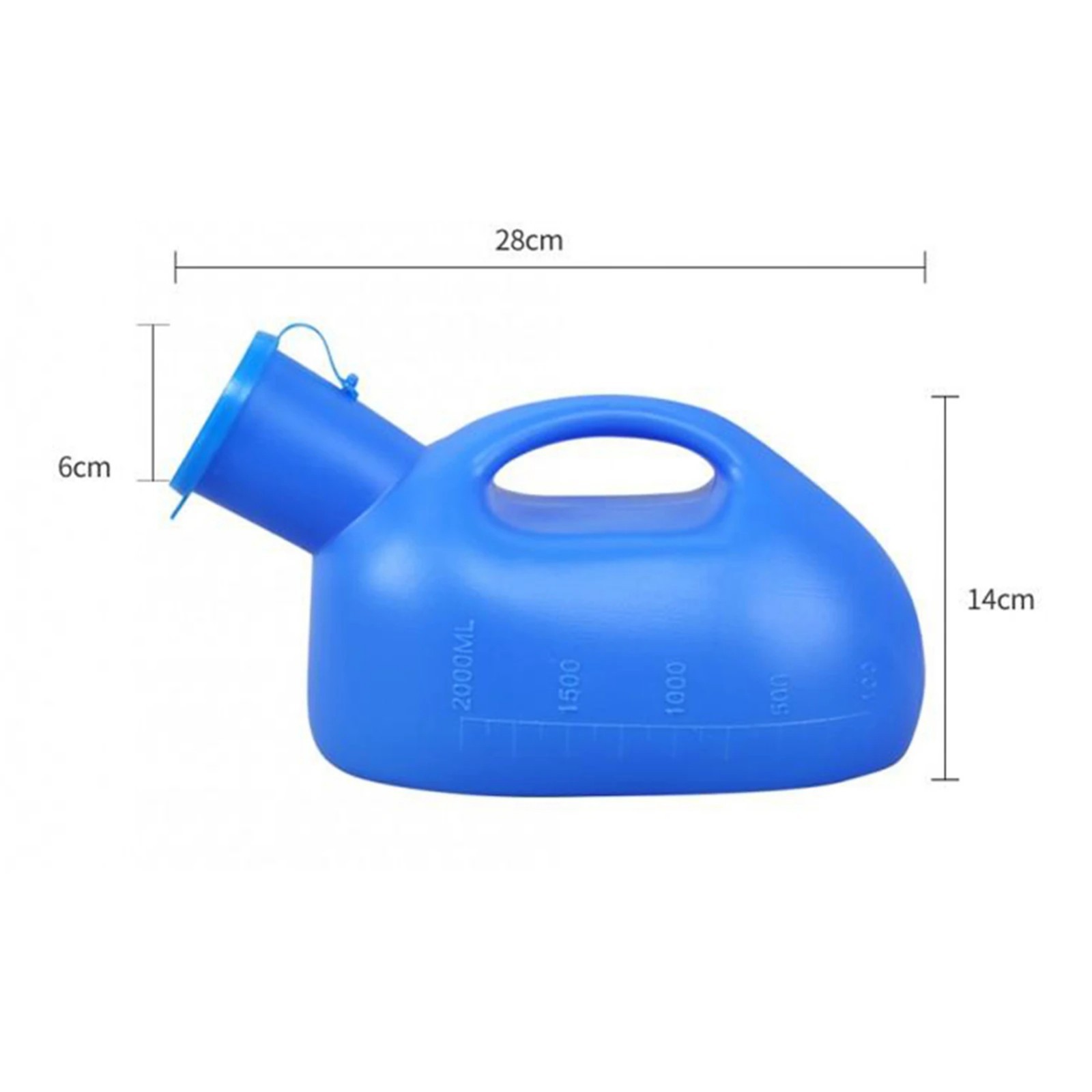 Urinal Bottle Male Urinals Portable Urine Bottle with Screw Lid 2000 ml with 1.6