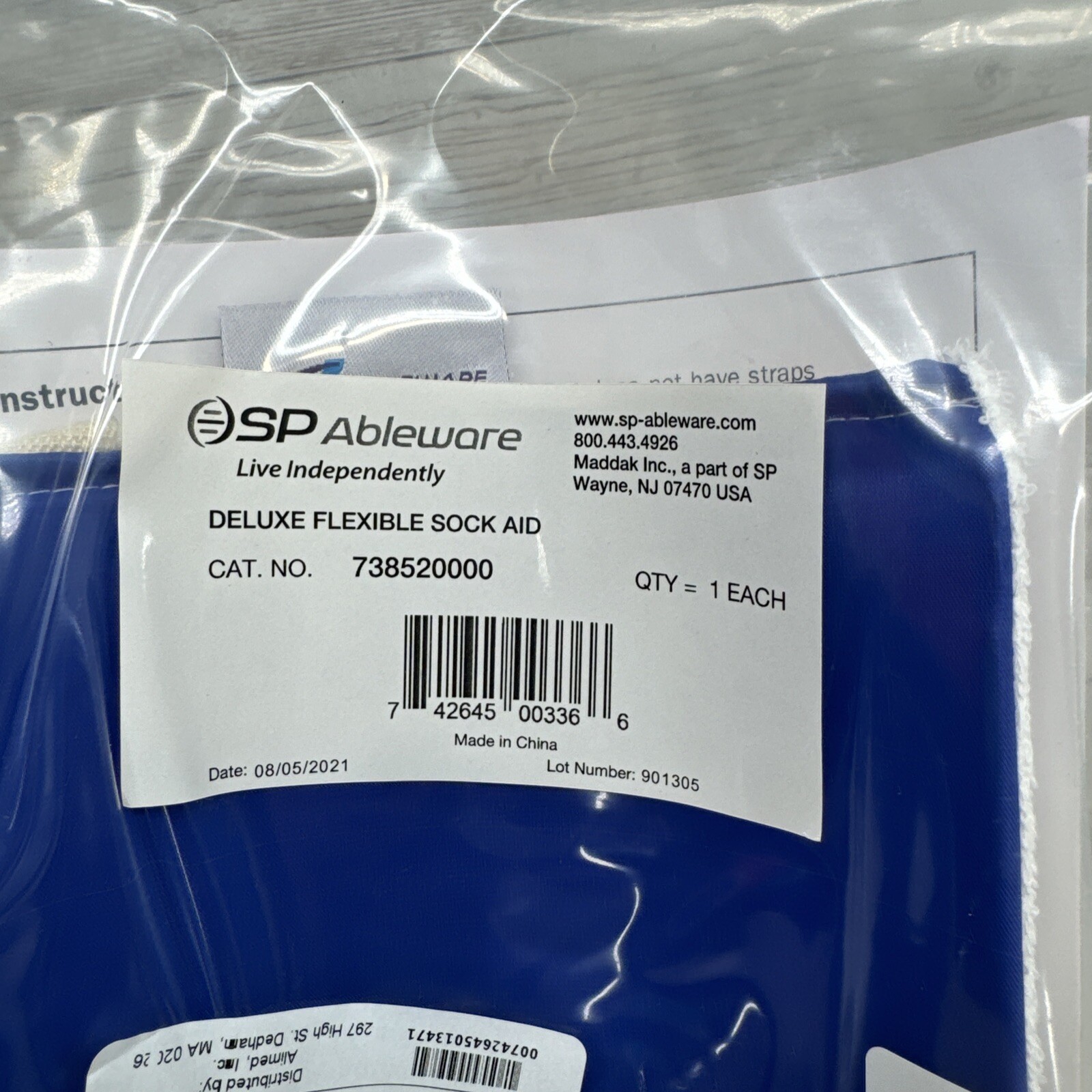 Deluxe Flexible Sock & Stocking Aid SP Ableware 738520000 NEW