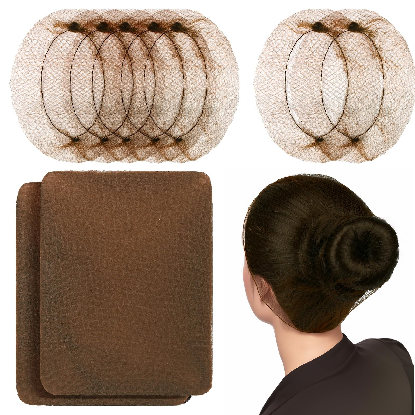 Light Brown Hair Nets, 24” Invisible Nylon Hair Nets for Women and Men, Hair …