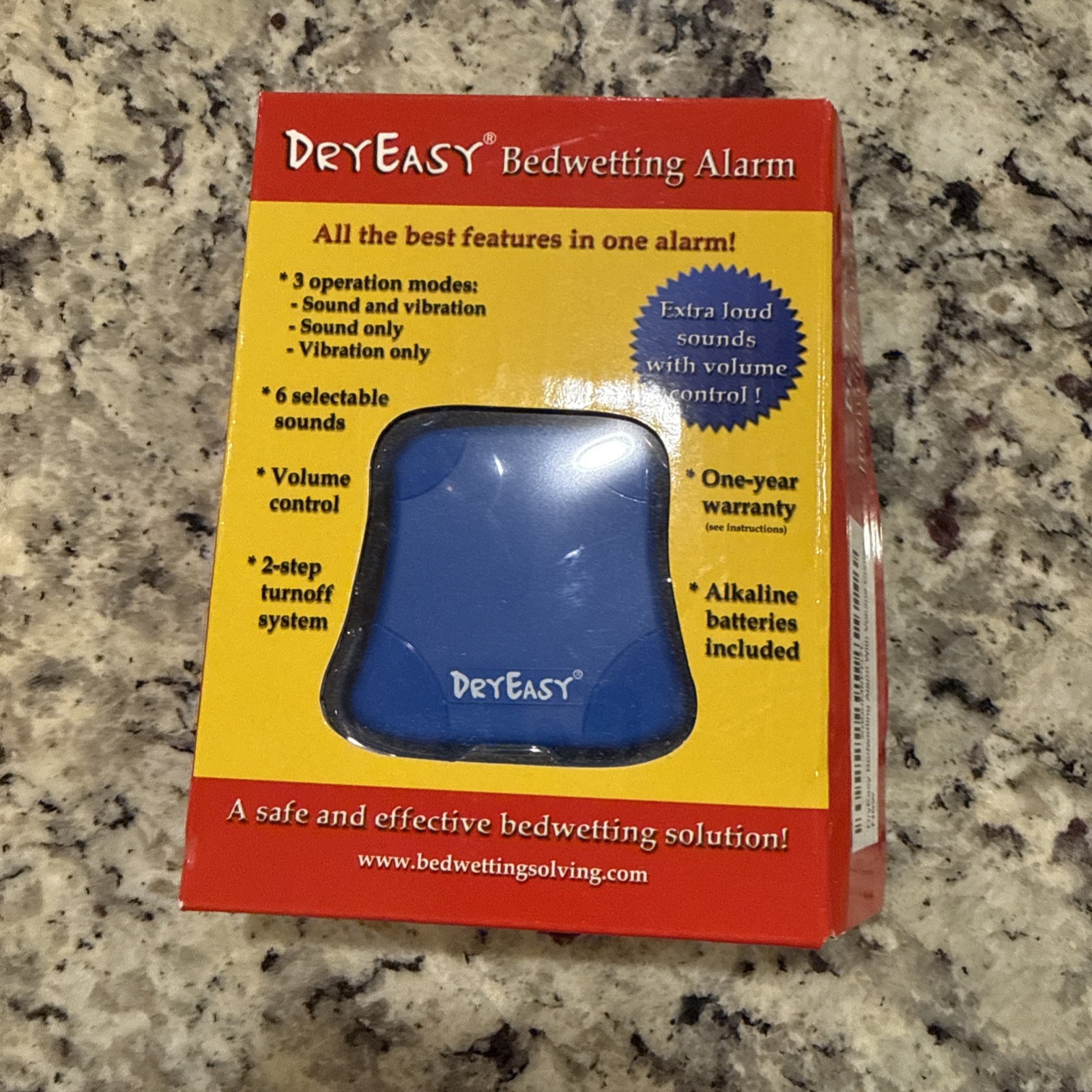 DryEasy Bedwetting Alarm Volume Control Sounds Vibration Dry Easy
