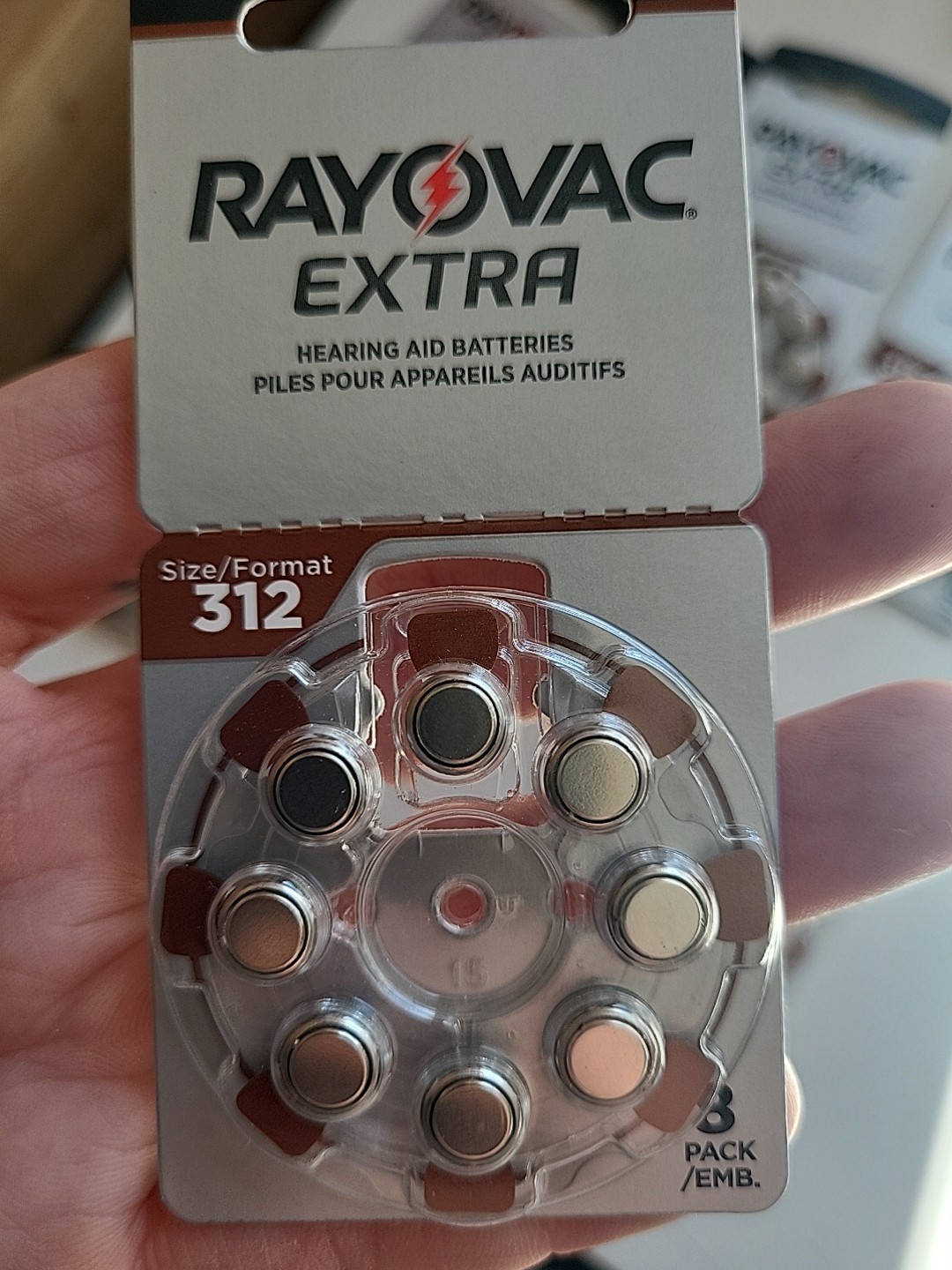 Rayovac Extra Advanced Hearing Aid Battery Size 312 (8 Packs)