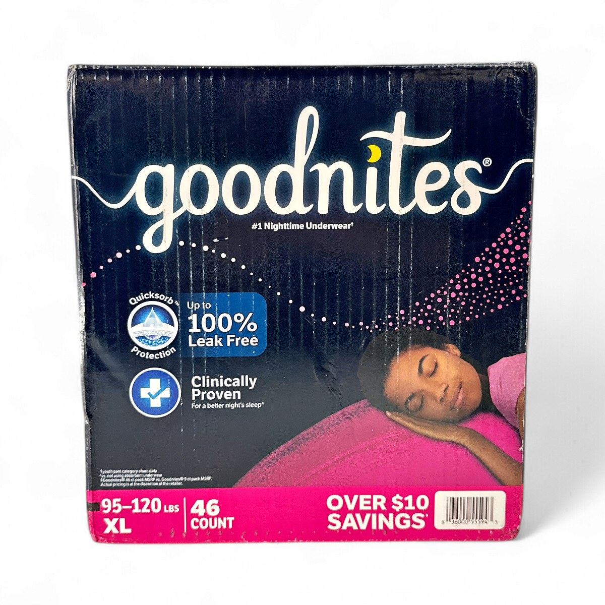 Goodnites Nighttime Leak Free Underwear For Girls (Size XL) – 46 Count