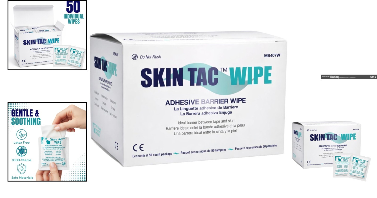 Group Inc Skin Tac H Adhesive Wipes – Portable, Latex-Free, for Sensitive Skin