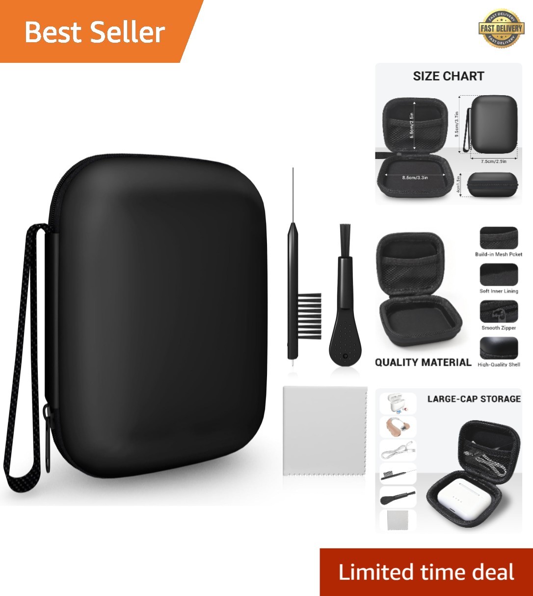 Hearing Aid Case for Portable Charging Case, Comes with Hearing Aid Cleaning …