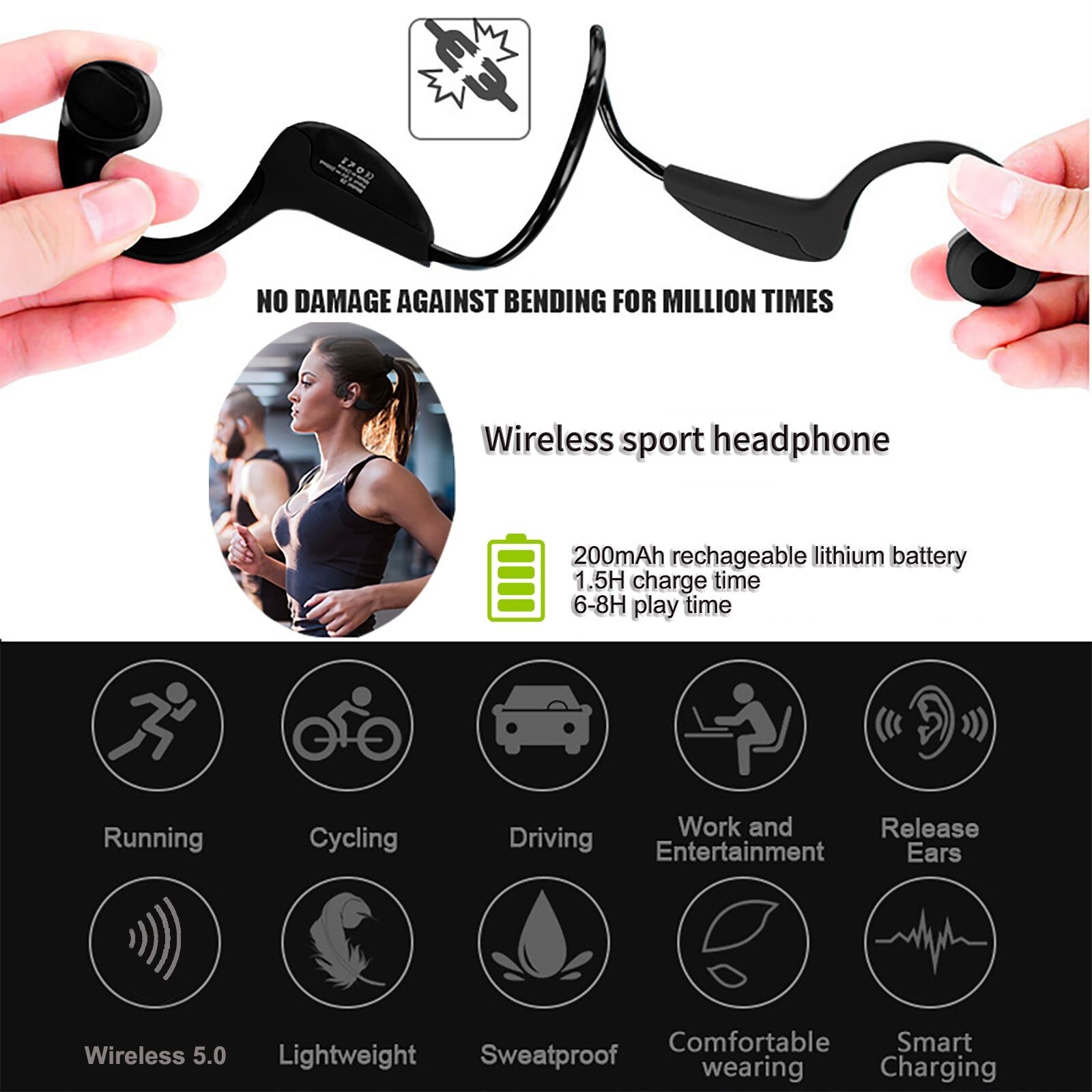 Bone Conduction Hearing Aid With Remote Sound Transmitter/Microphone. 2 In One