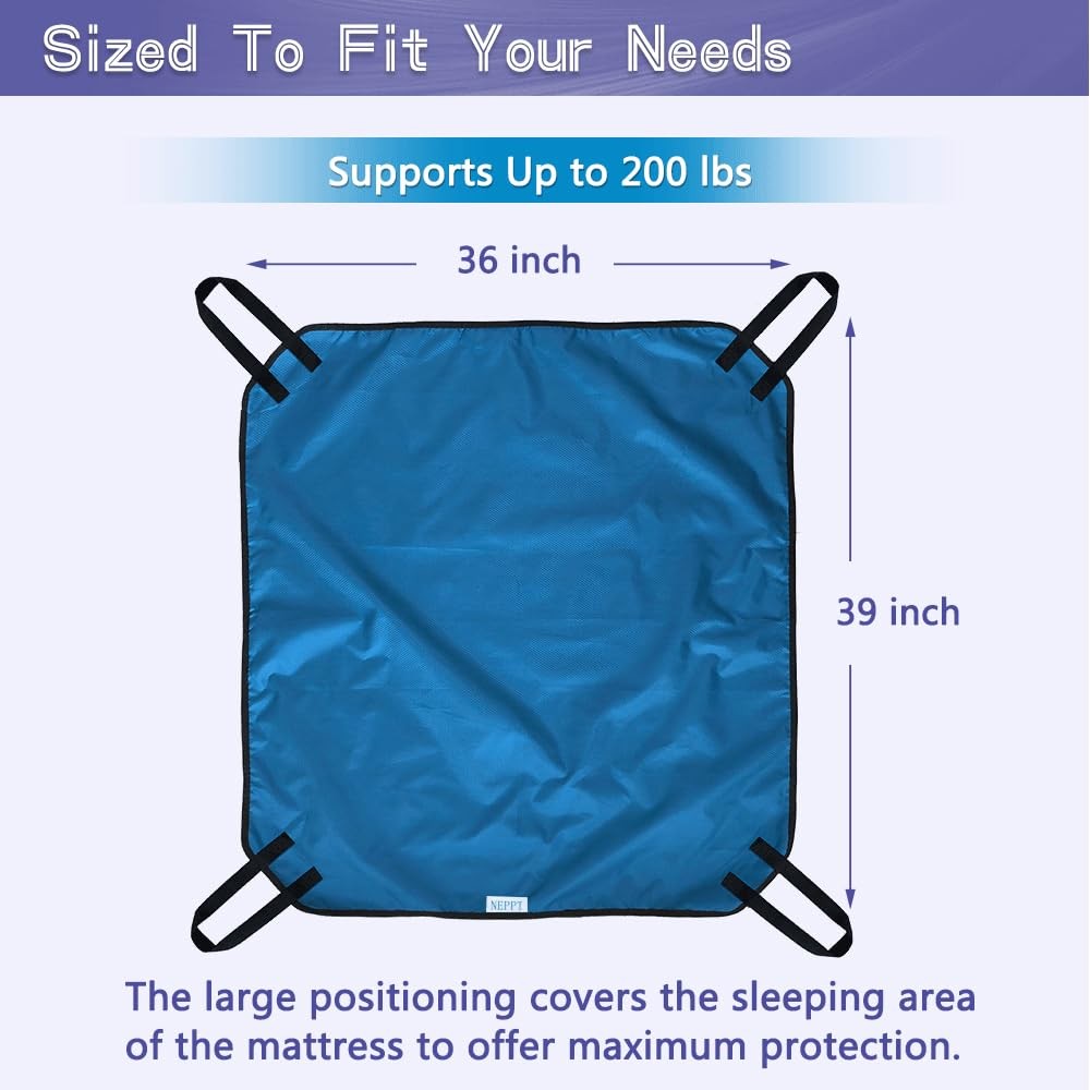 NEPPT Positioning Pad Draw Sheet 39×36 Inch (Pack of 1), Blue-39″ X 46″