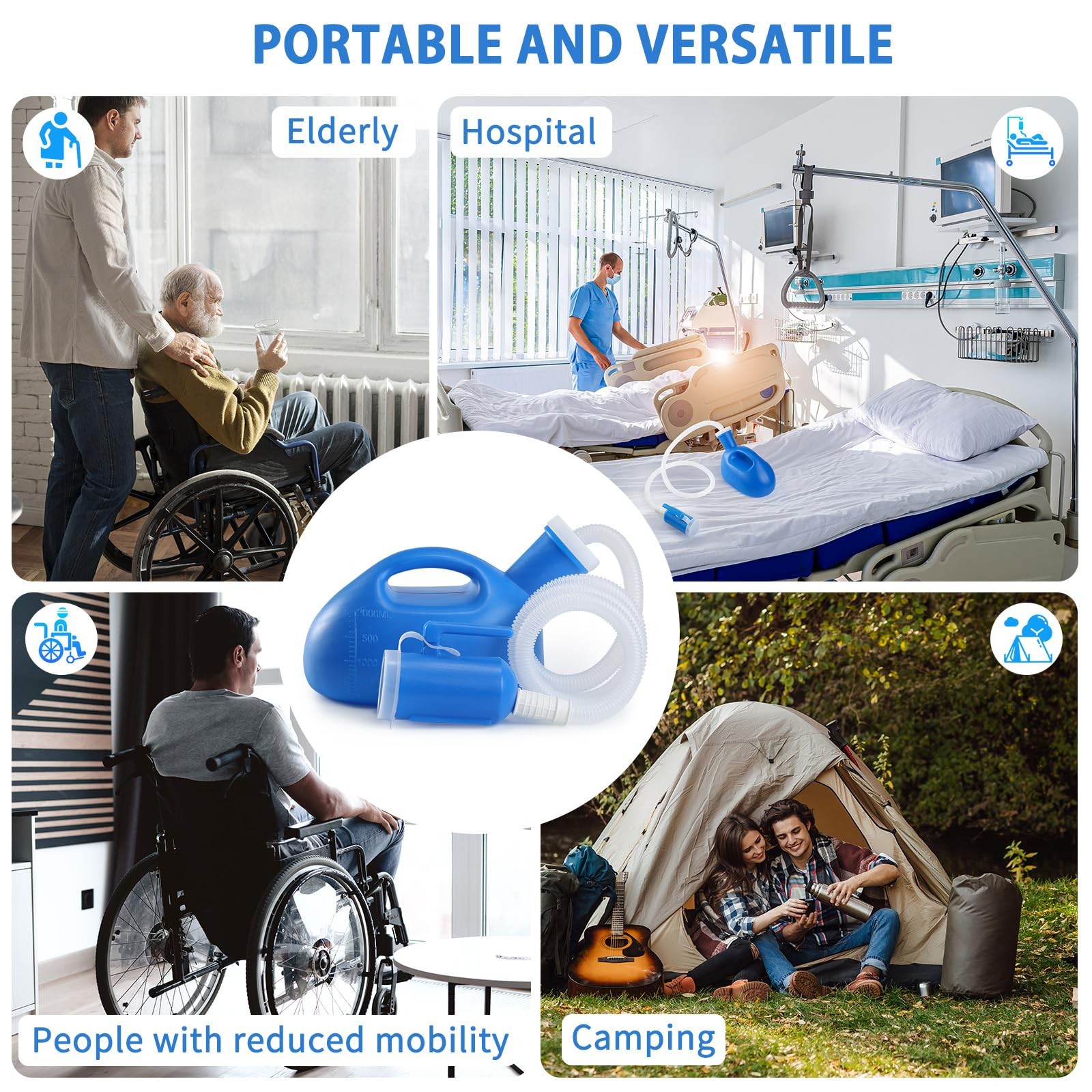 ONEDONE Urinals for Men – Portable Urinal 1 Count (Pack of 1), Blue