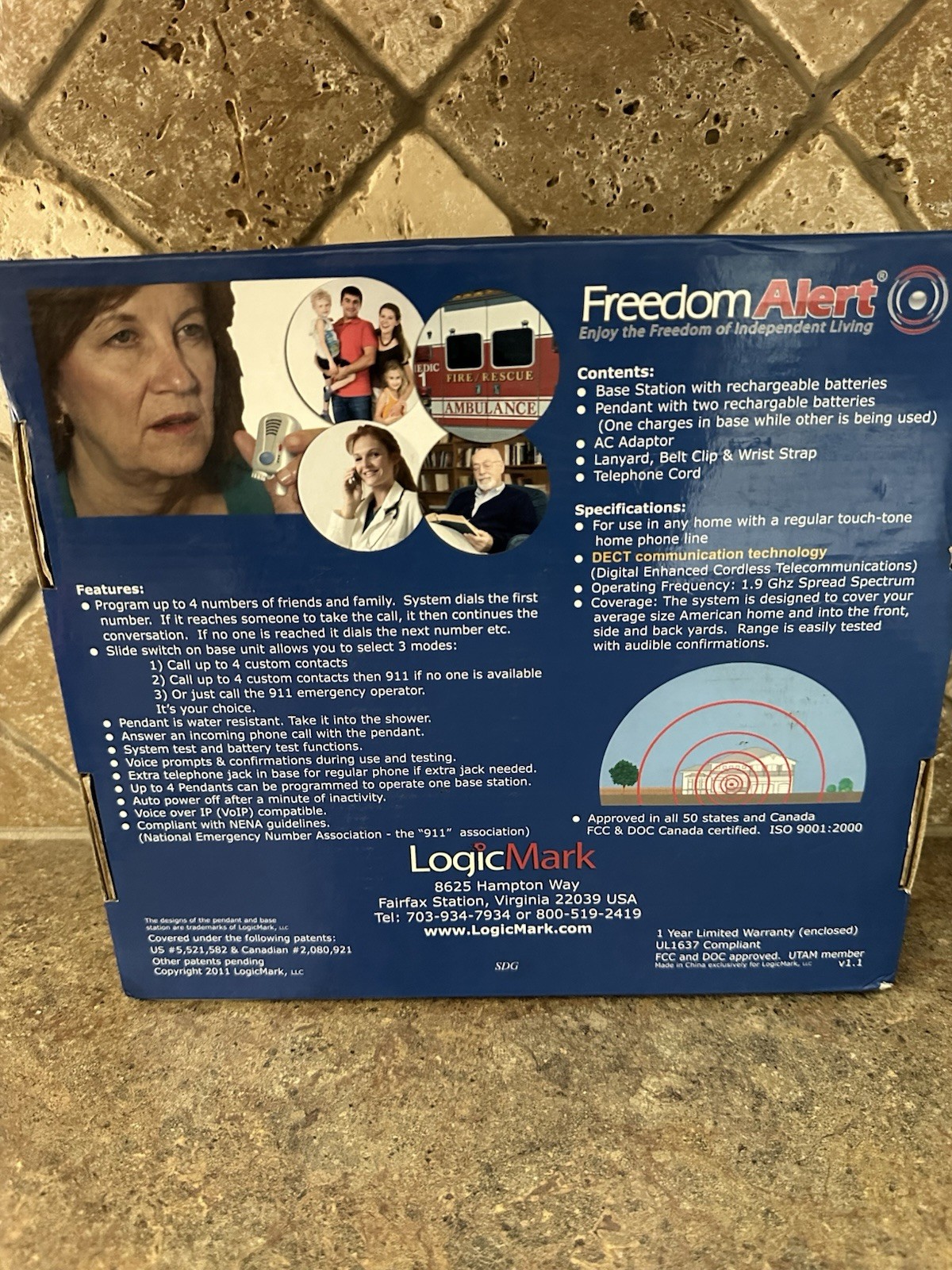 LogicMark Freedom Alert 35911 Emergency Response System w/ Pendant Communicator