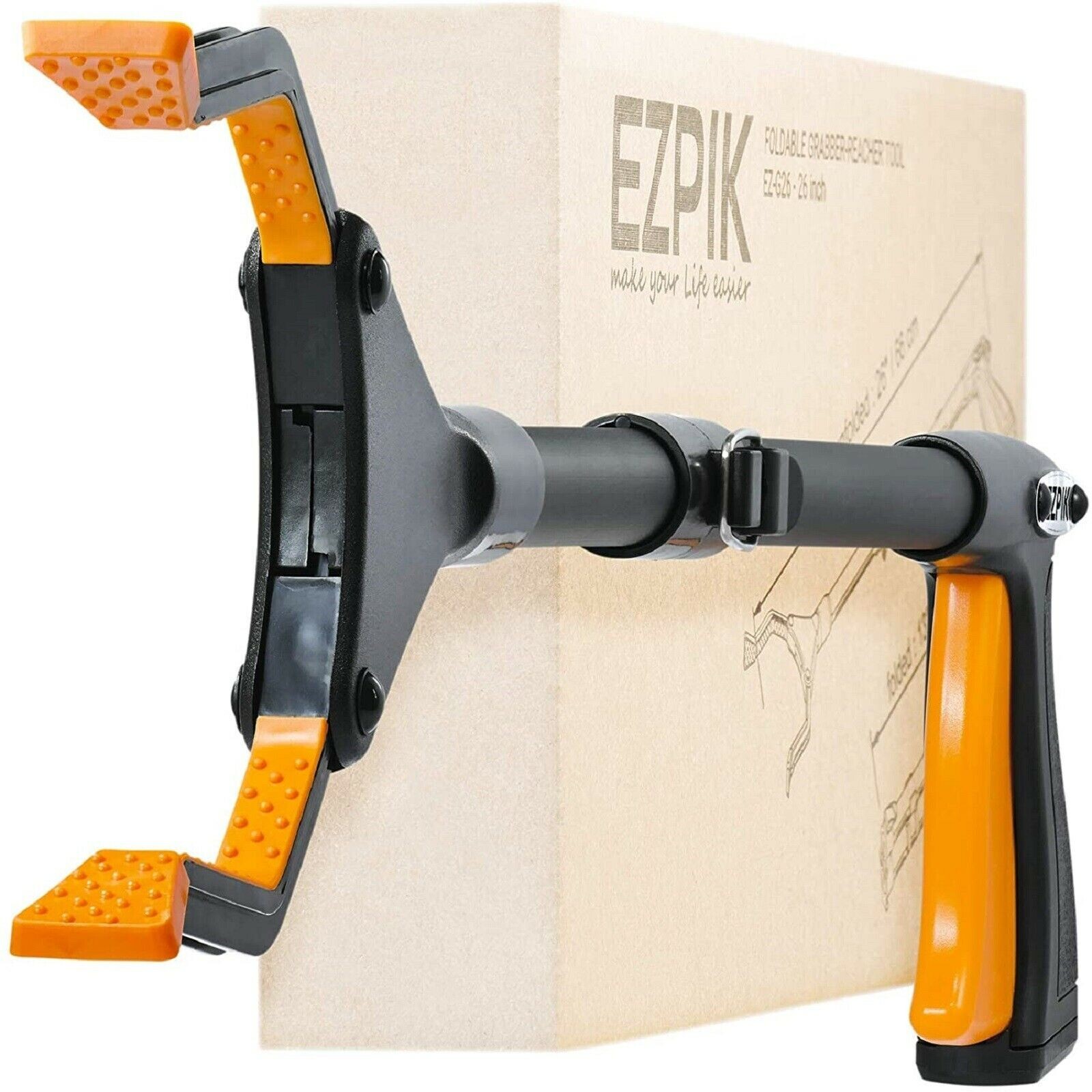 Industrial Heavy Duty Pick Up Tool Reacher Grabber Trash Rotating Head 26″