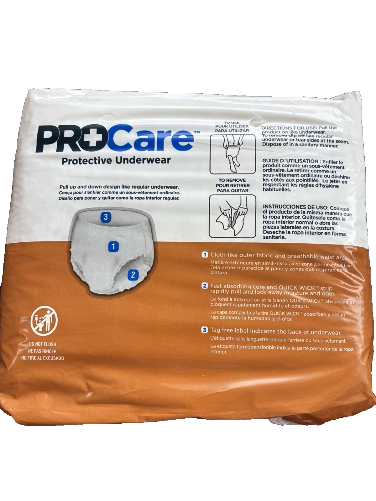 PROCare Protective Underwear XL (58”-68” Waist) 14 Ct | 4 Packs