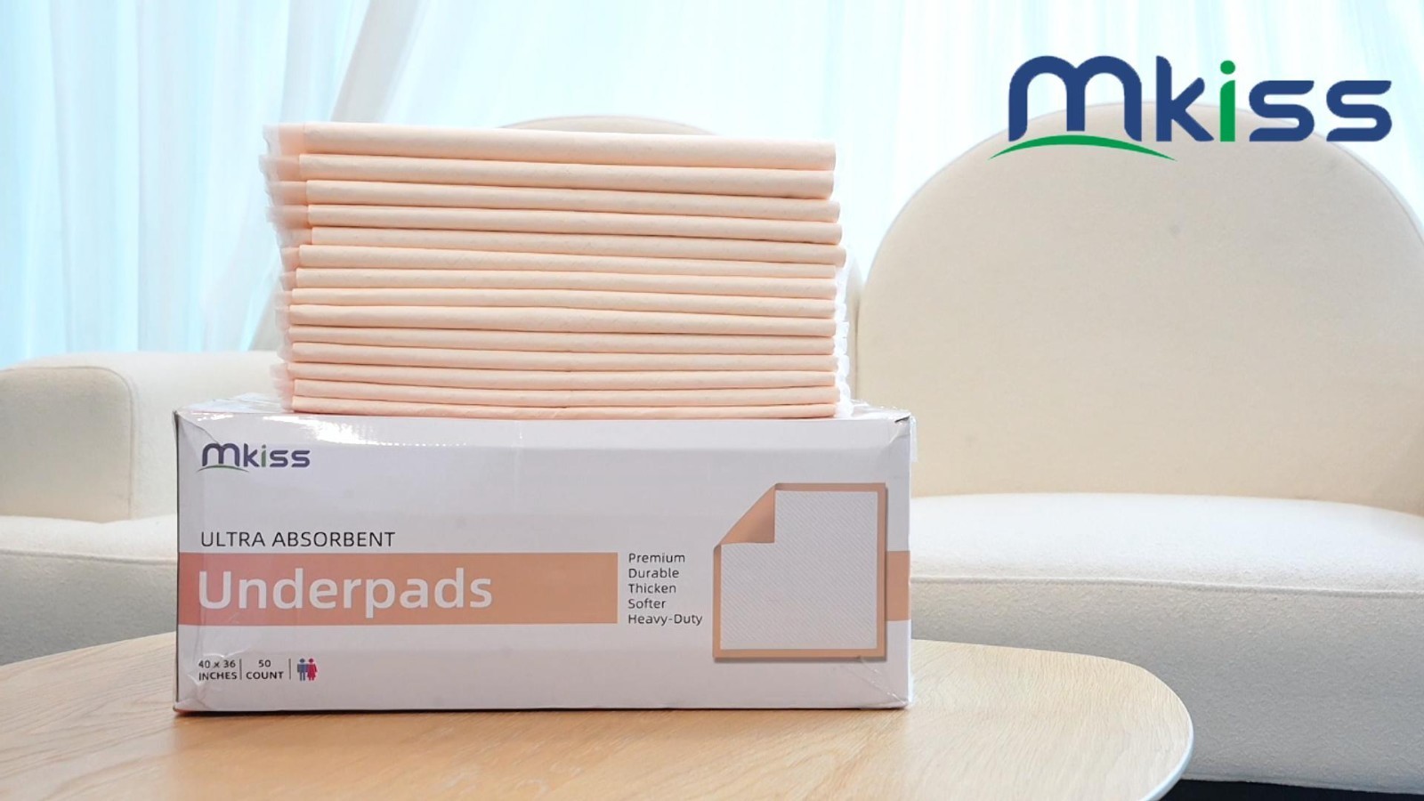 Extra Large Disposable Bed Pads 40″x36″ (50 Count) – Super Absorbent Incontinenc