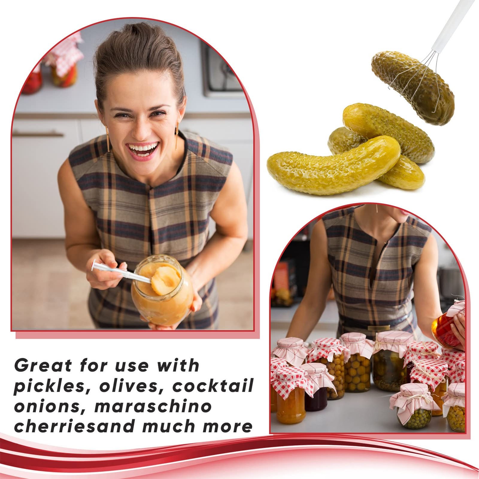 4Pcs Pickle Picker Flexible Stainless Steel Claws Olive Pepper Grabber For