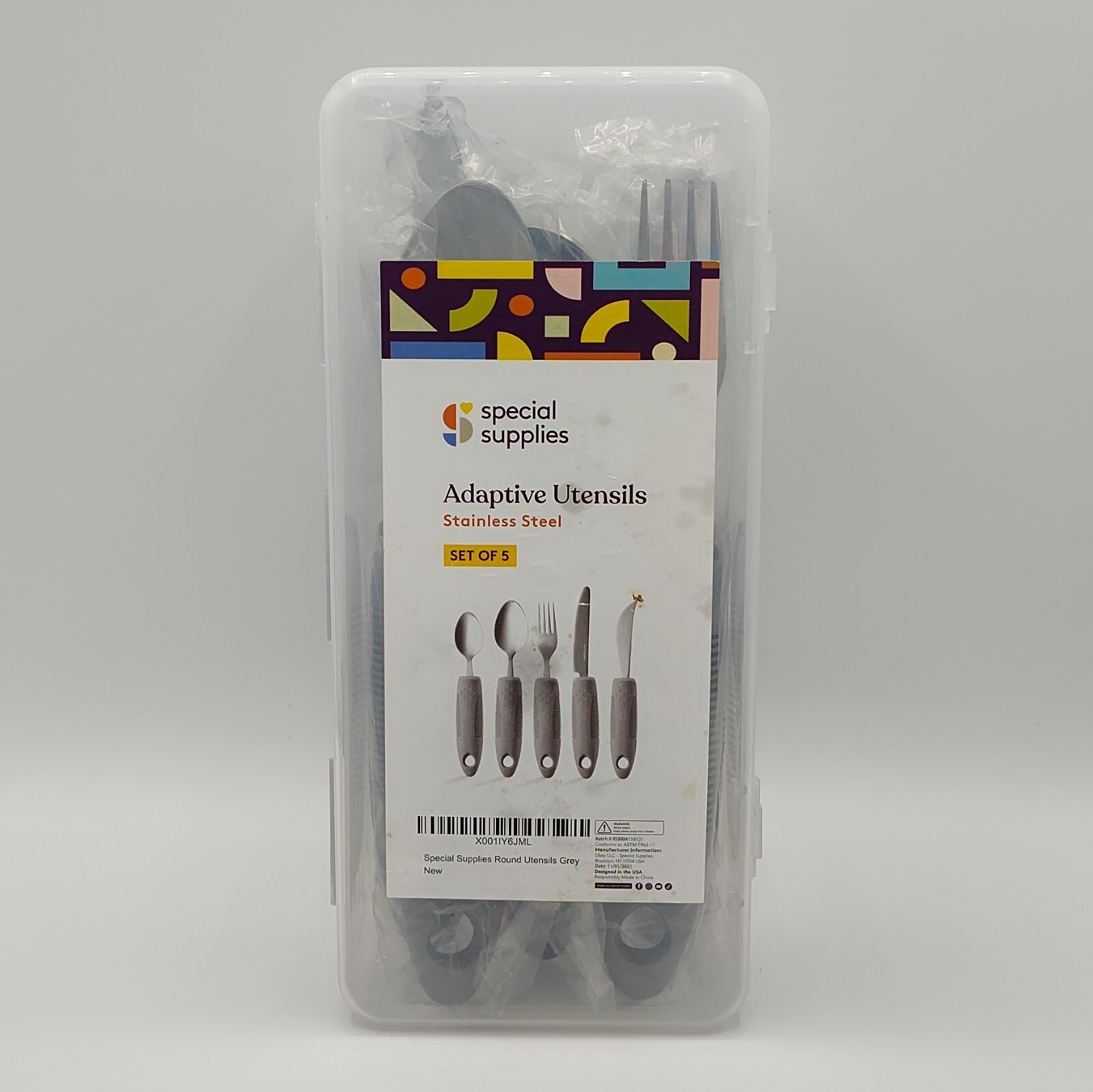 Special Supplies Adaptive Utensils Set of 5 Stainless Steel Grey