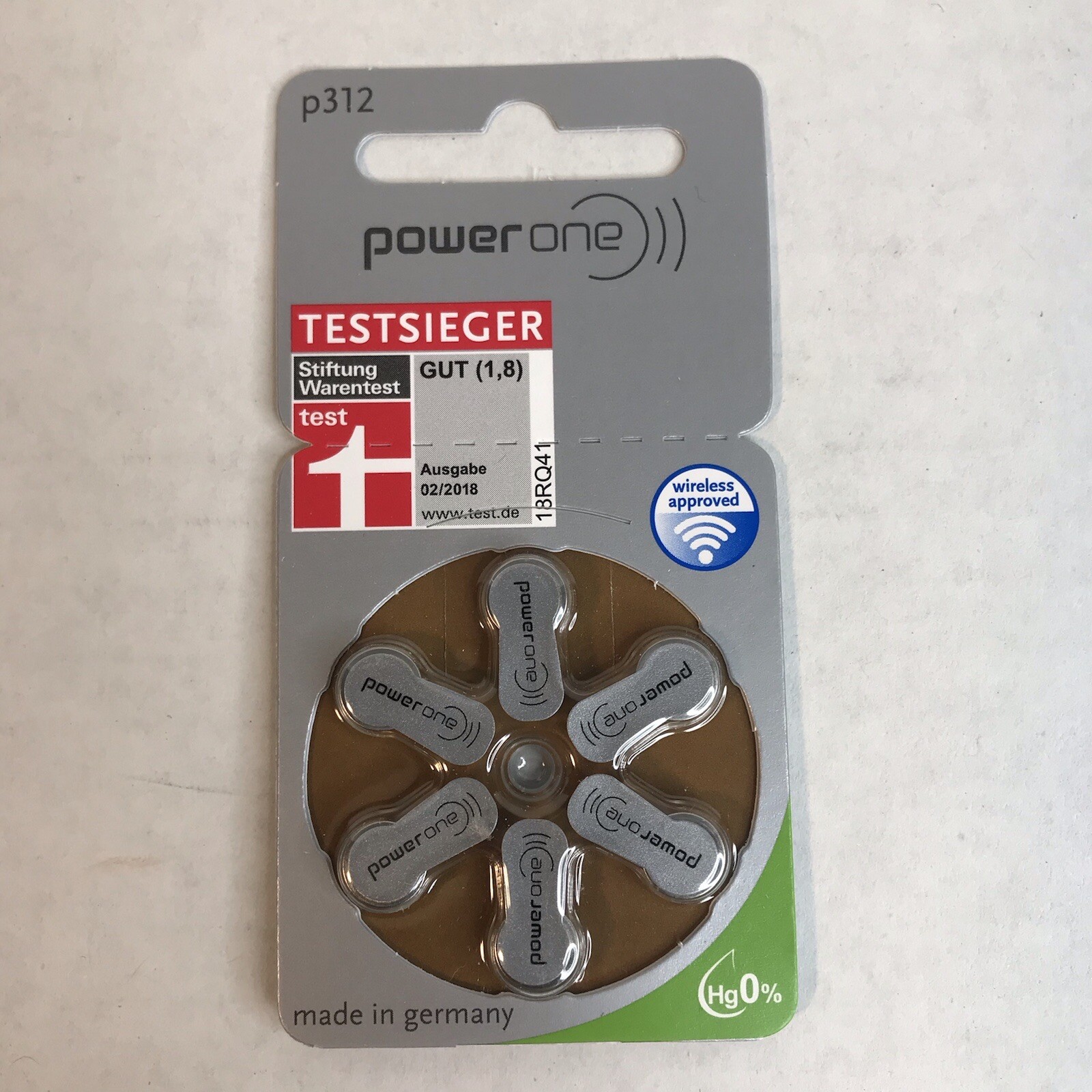 Lot Of 17 Powerone Mercury Free Hearing Aid Batteries Size 312 •6 per package•