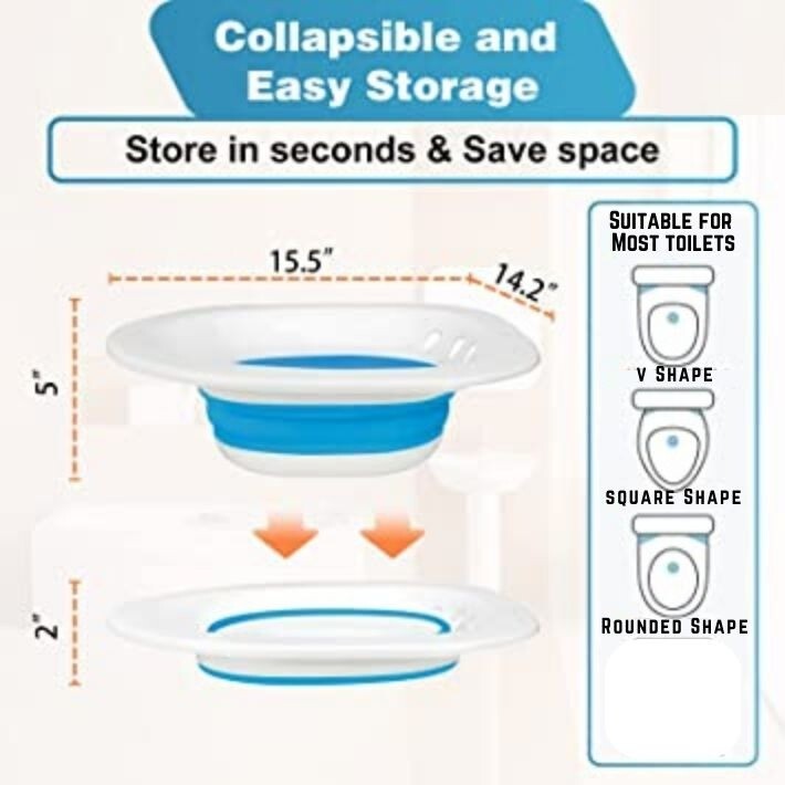 Sitz Bath for Toilet Hemorrhoids Postpartum Care – Collapsible, Drain Hole, Hang