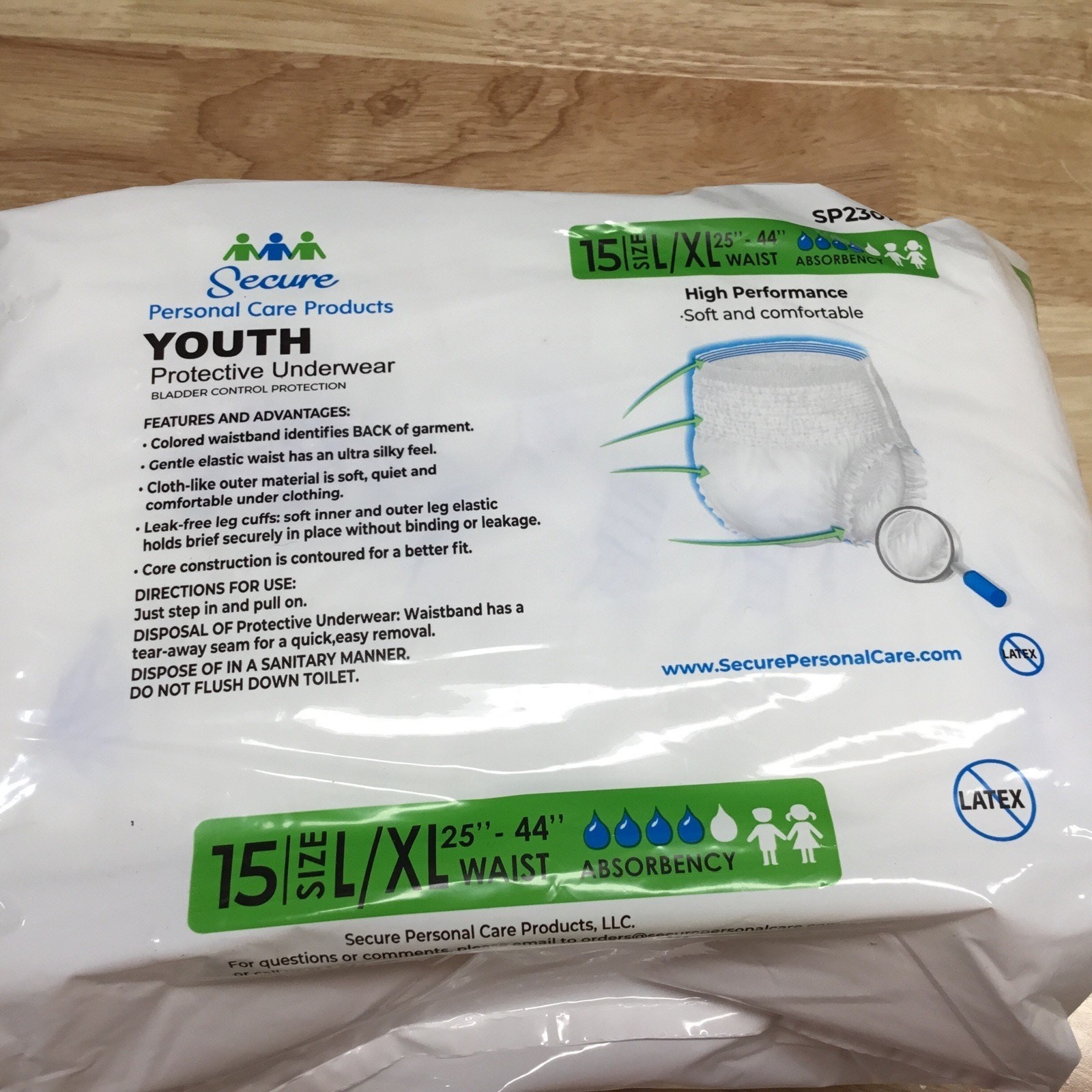 NEW 60 Count Secure Youth Protective Bladder Control Underwear L/XL