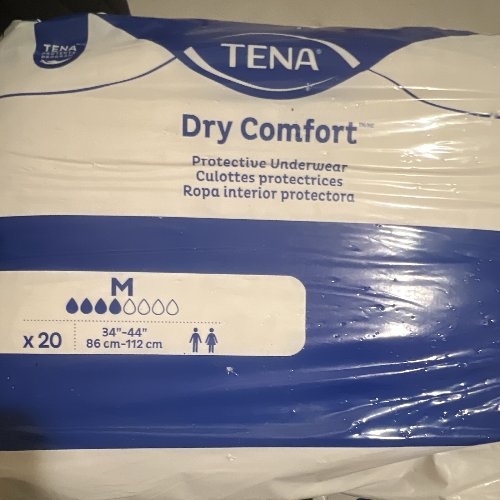 TENA Dry Comfort Incontinence Pants Moderate Absorbency M 34-44 in 20 Ct