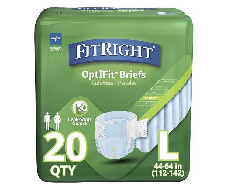 80 FitRight OptiFit Ultra Adult Incontinence Briefs Large Waists 44″ to 56″
