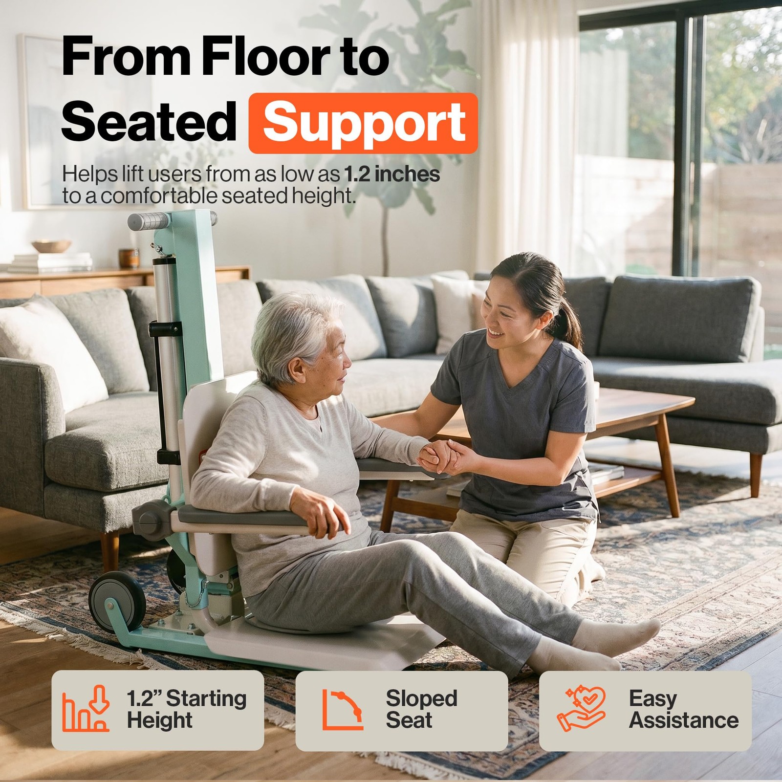 SuperHandy GoRise FC Electric Floor to Chair Lift for Seniors and People with…