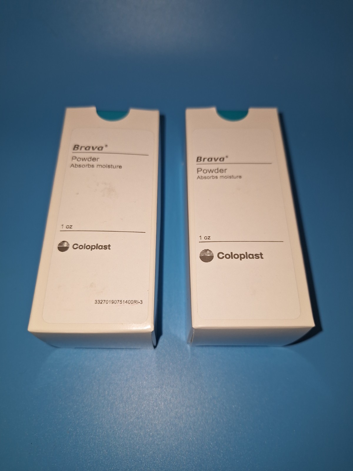2 Coloplast 19075 Brava Ostomy Absorbing Powder 1oz Bottles Exp 9/ 2026