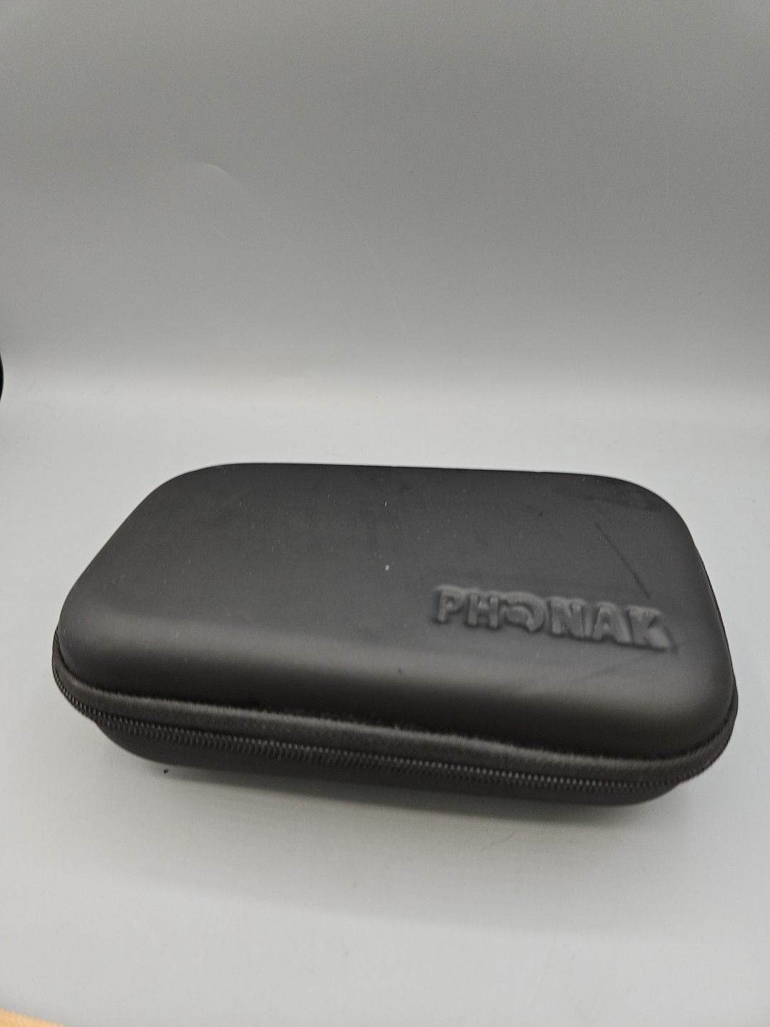 Phonak Hearing Aid Storage Gray Black Hard Soft Travel Clamshell Zip Case Only