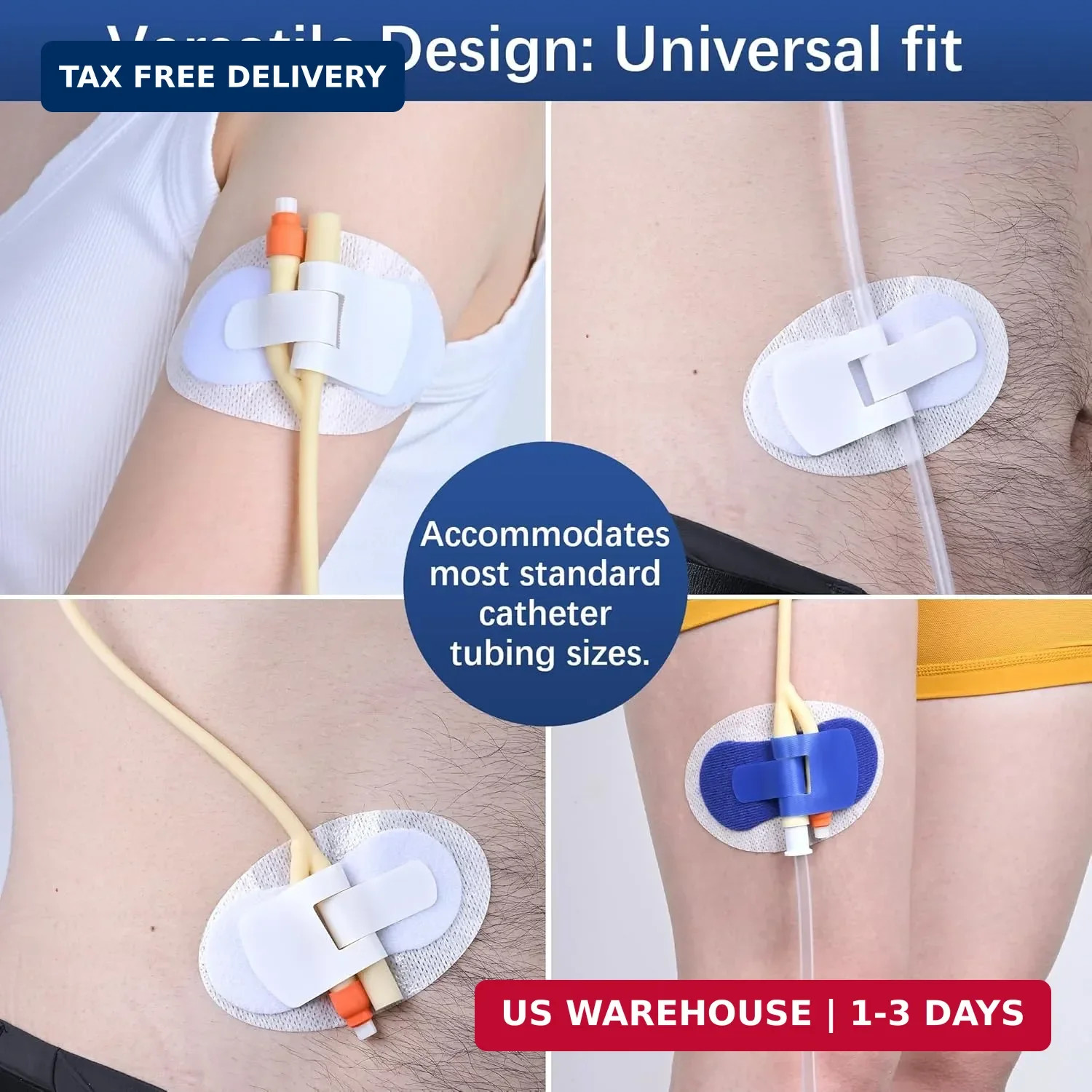 Foley Catheter Stabilization Device, Self Adhesive Catheter Tube Urinary Leg Bag