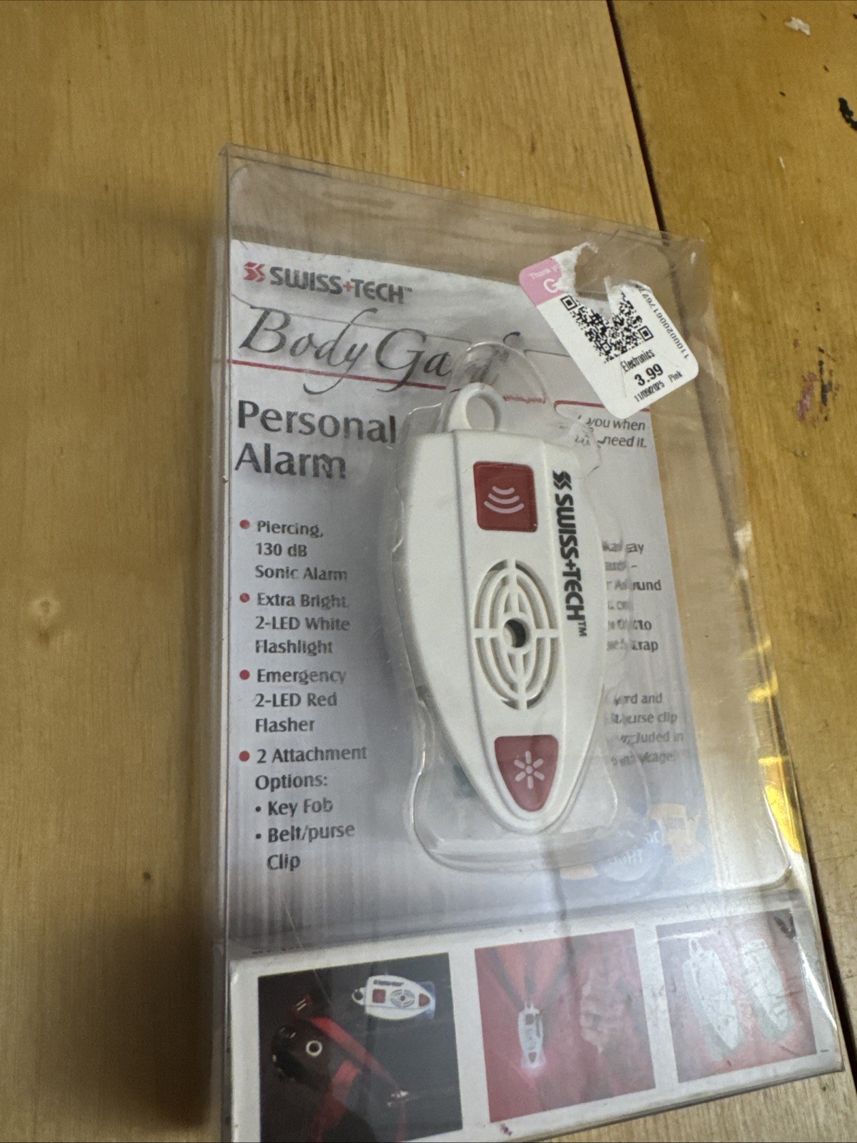 Swiss Tech Body Gard Personal Alarm Flashing Signaling Lights Sonic Alarm Safety