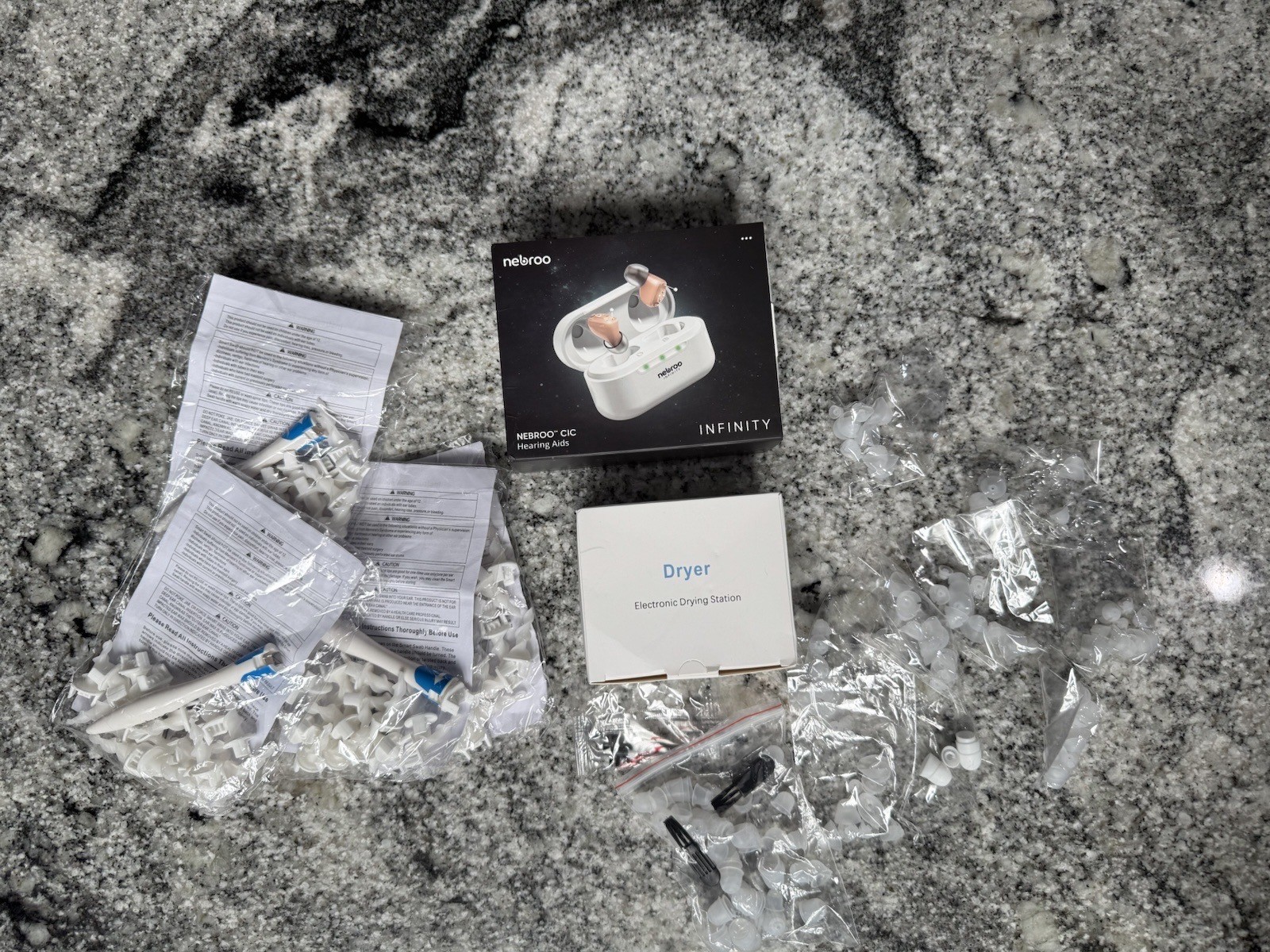 Rechargeable Hearing Aids Kit w Charging Case