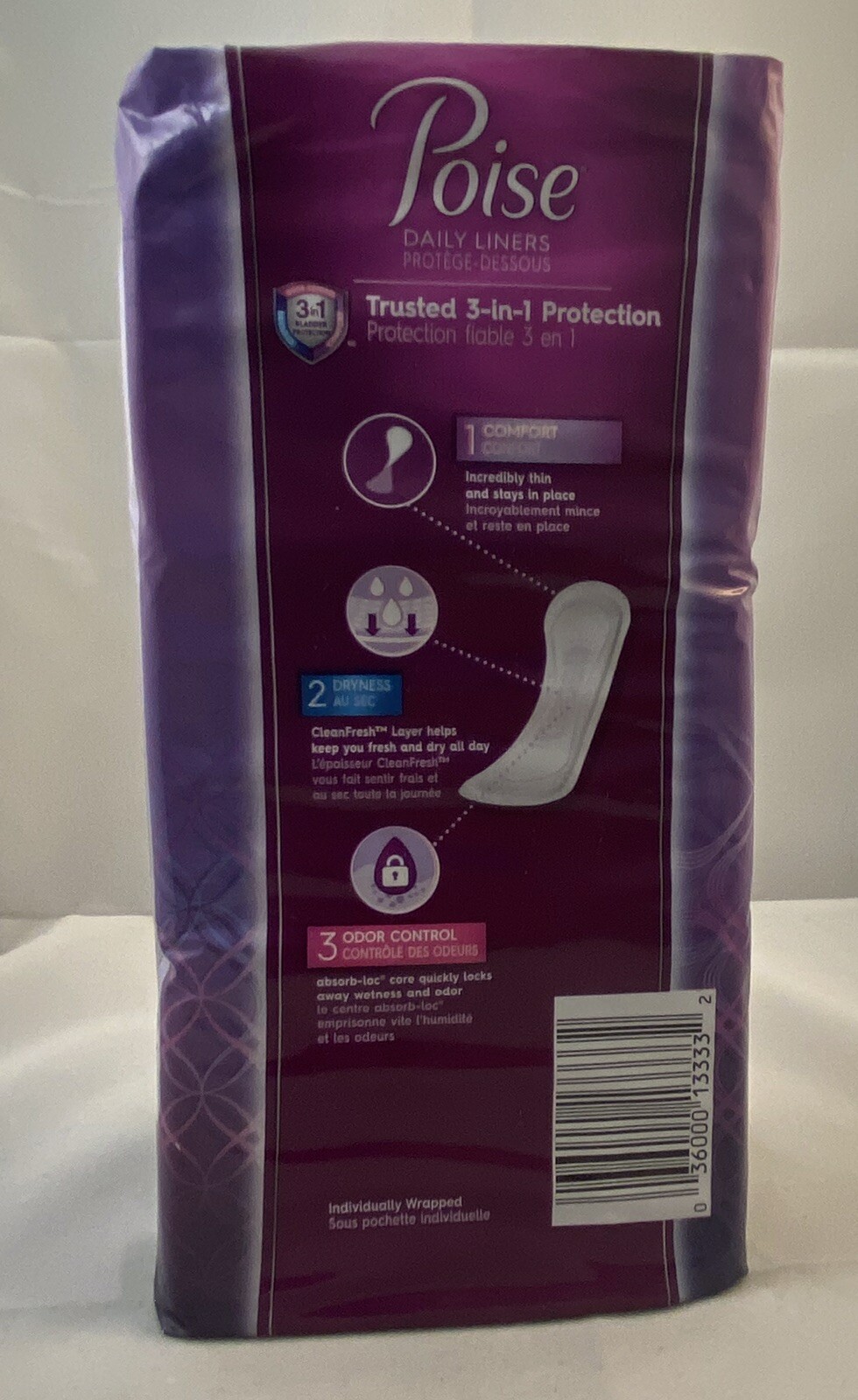 2x Poise Daily Liners Regular Length Very Light (#2) Absorbency (48 Liners)