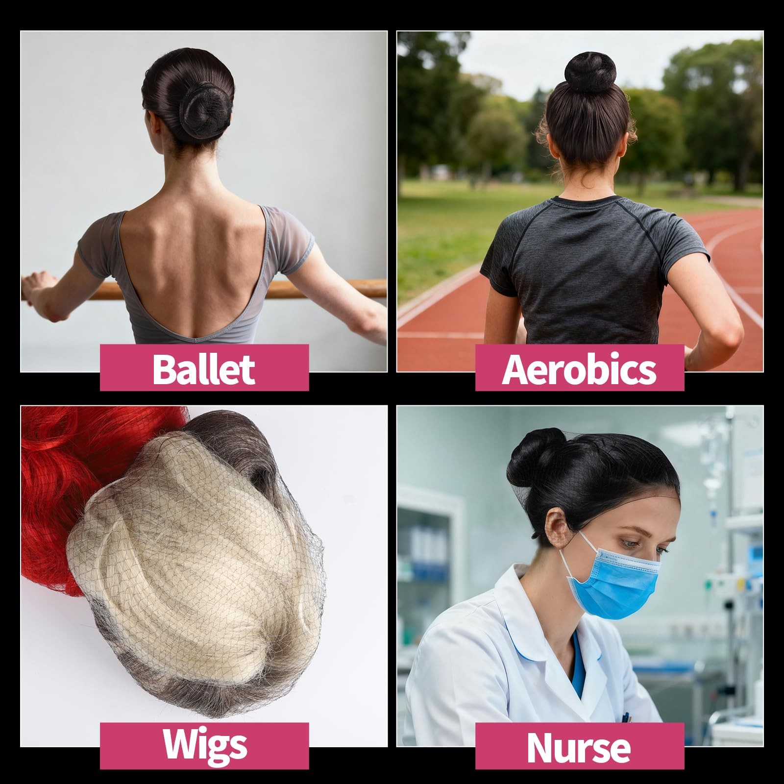 Hair Net, 120 PCS Invisible Black Hair Nets for Food Service Workers&Women&Me