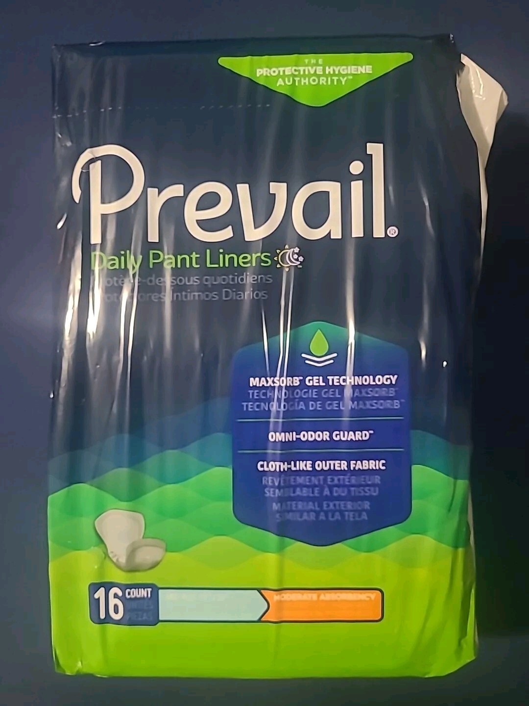 Prevail Incontinent Pad 28″ L Pant Liner Moderate 16 Ct
