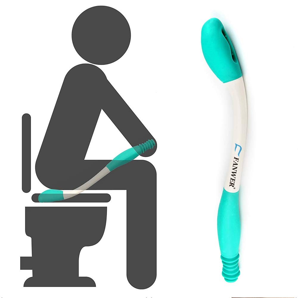 Fanwer Toilet Aids Tools,Long Reach Comfort 1 count (Pack of 1), White
