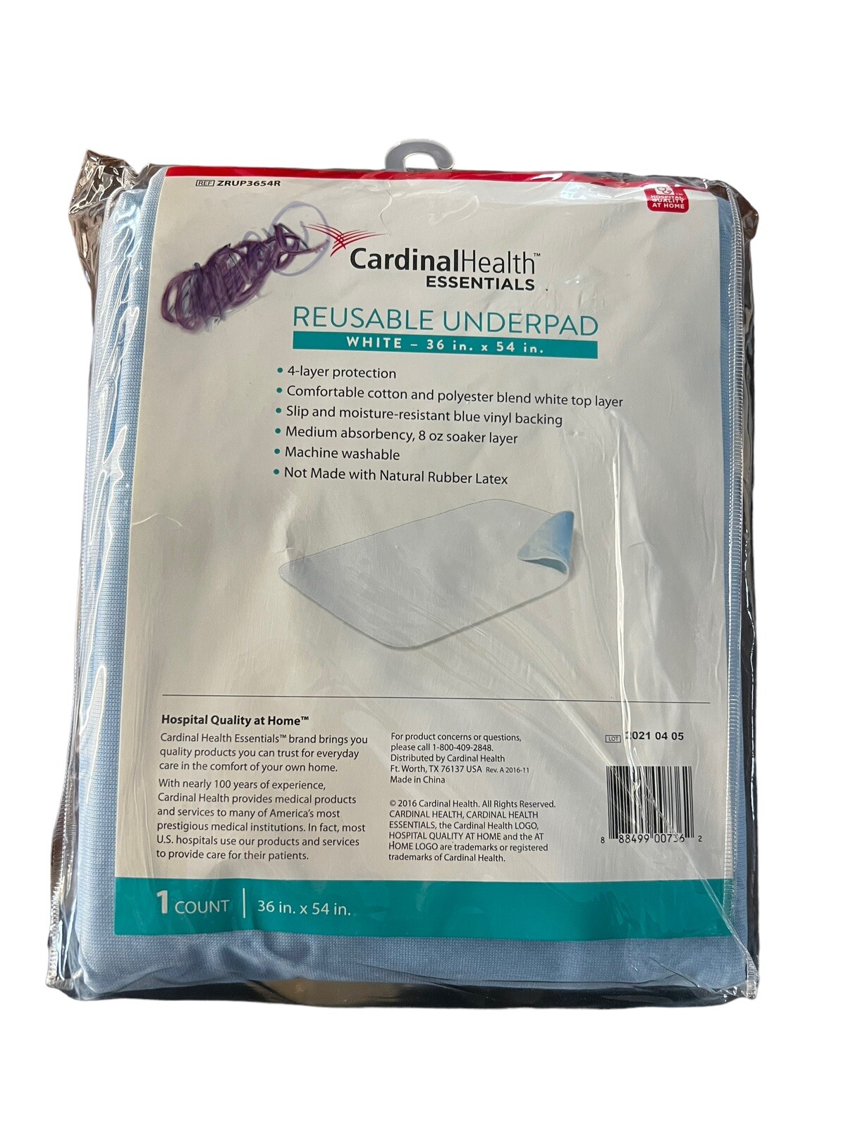 1 ReliaMed Reusable Washable Bed Pads Incontinence Underpads 36X54″ ZRUP3654R
