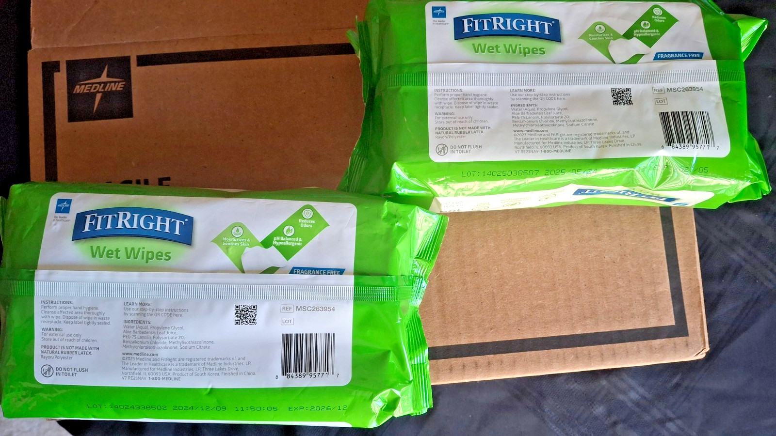 Medline FitRight Aloe Personal Cleansing Cloth 2 Pack – 100 wipes