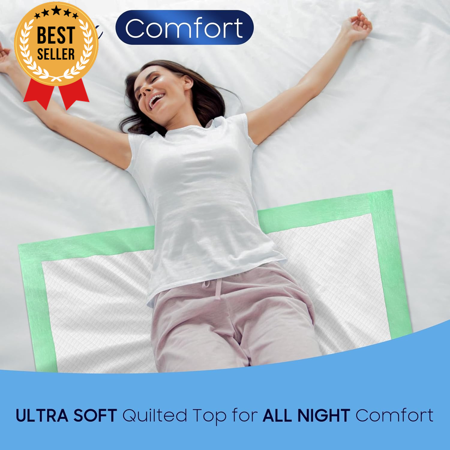 50 Count Hospital Grade 130g 36″x36″ Disposable Underpads Leakproof Quick Drying