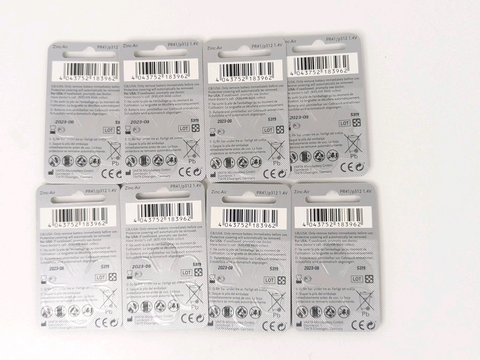 Power One Zinc Air High Level Hearing Batteries 48 Count PR41/P312 1.4V 08/23