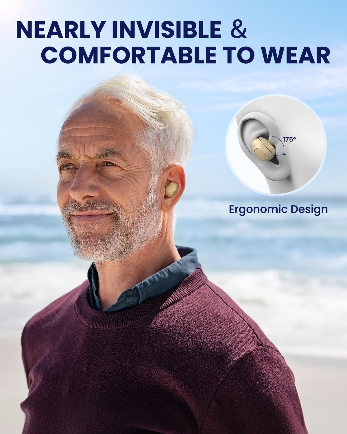Sollman Hearing Aids ZR-M92BT Rechargeable In-Ear White Flesh Noise Reduction