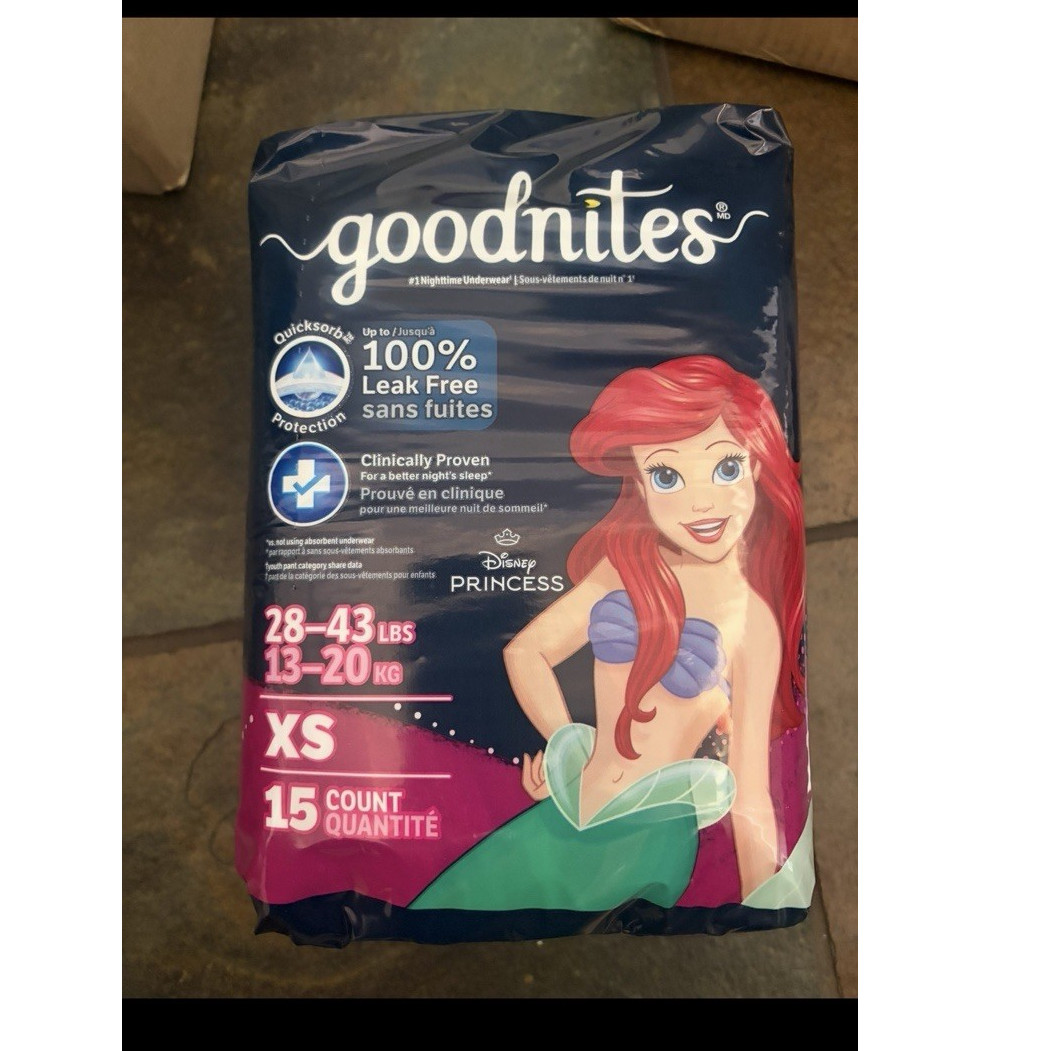 GoodNites Disney Princess Overnight Pants XS 15 Ct 28-43 lb