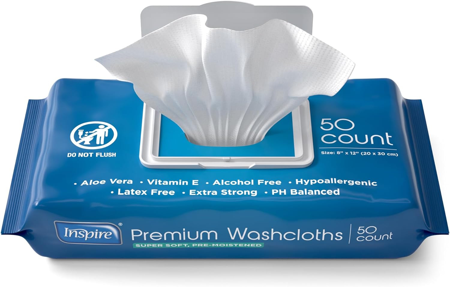 Inspire Adult Wet Wipes Adult Wash Cloths Adult for 600 Count 12 Packs of 50