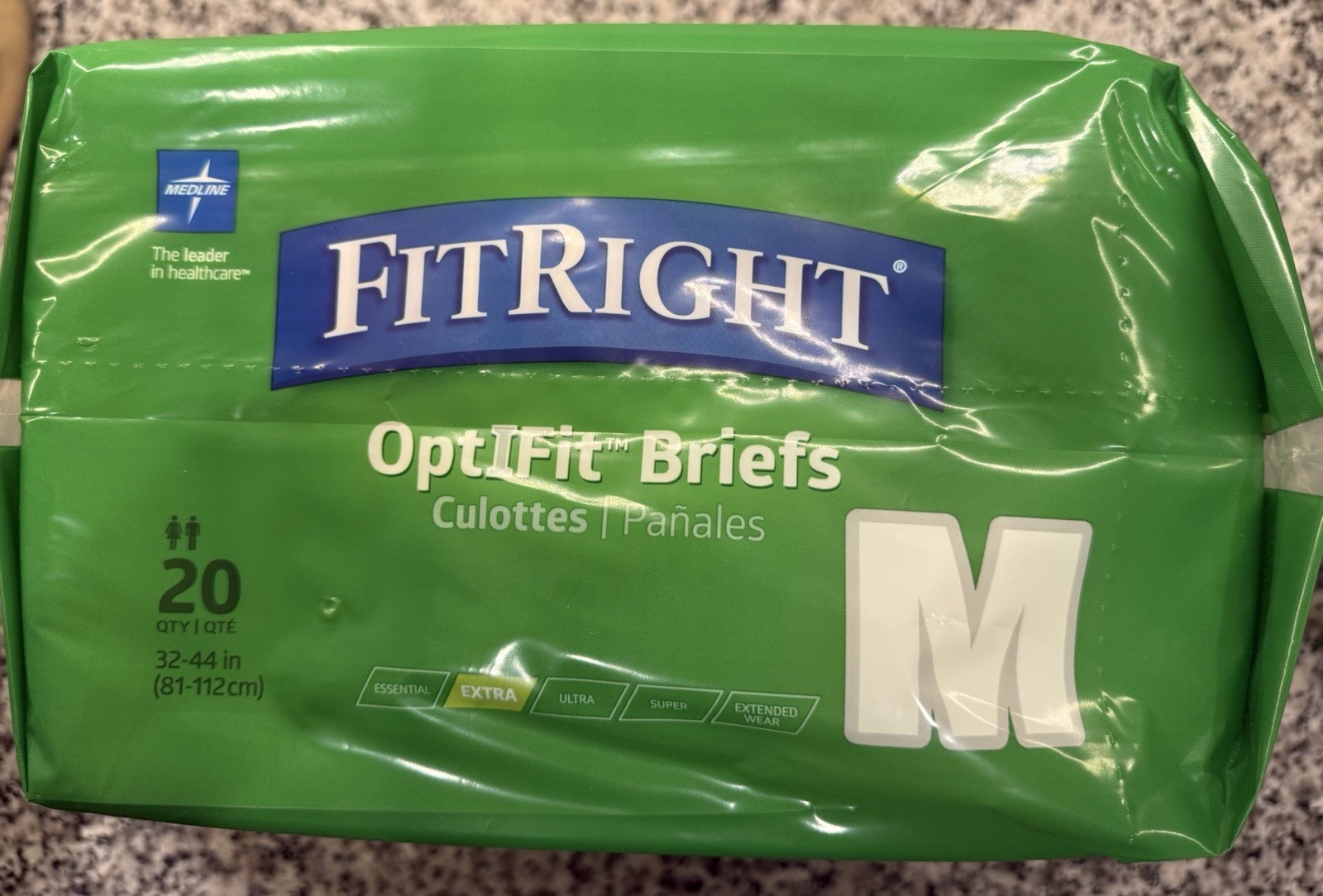 FitRight Ultra Adult Incontinence Brief Underwear Men or Women Size Med 20count