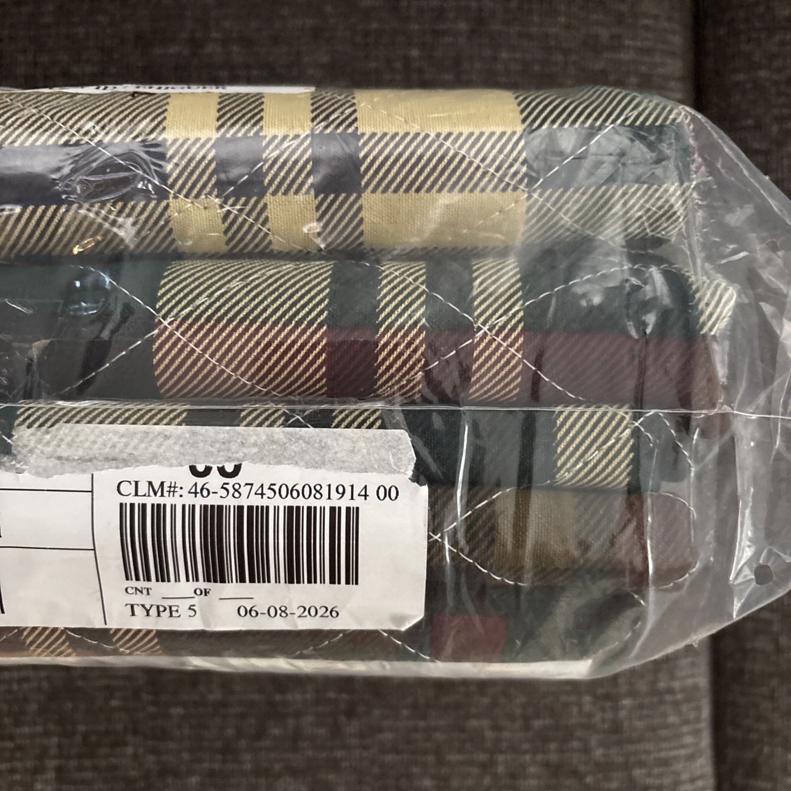🌹Washable Heavy Duty Underpad Tartan Plaid. Set Of 4 New