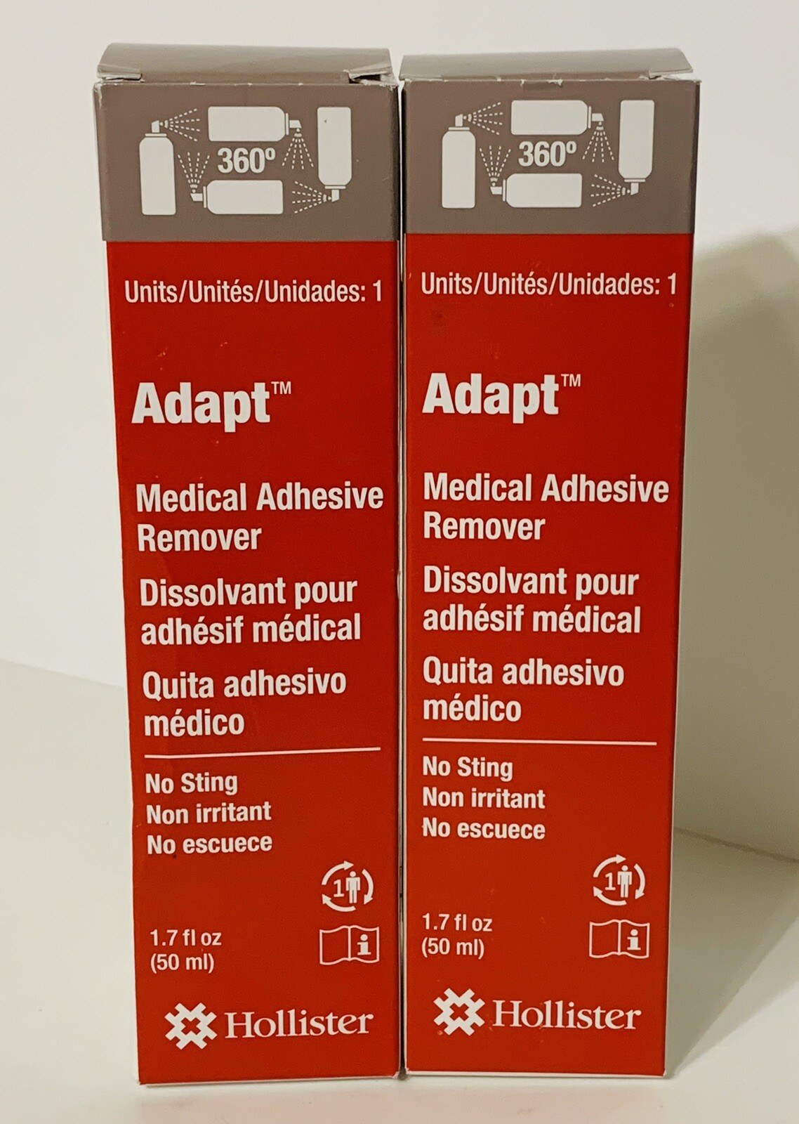 2 Hollister 7737 Adapt Medical Adhesive Remover, No Sting Spray 1.7oz 2025-2026
