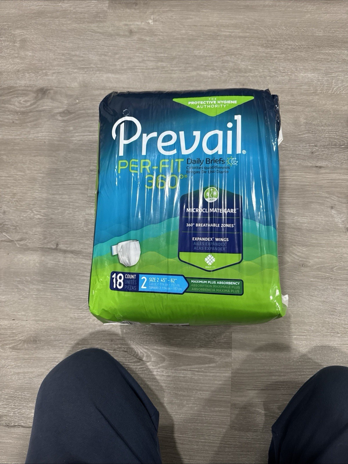 Prevail Per-fit 360 Incontinence Briefs, Maximum Plus Absorbency, Size Two, 18 C