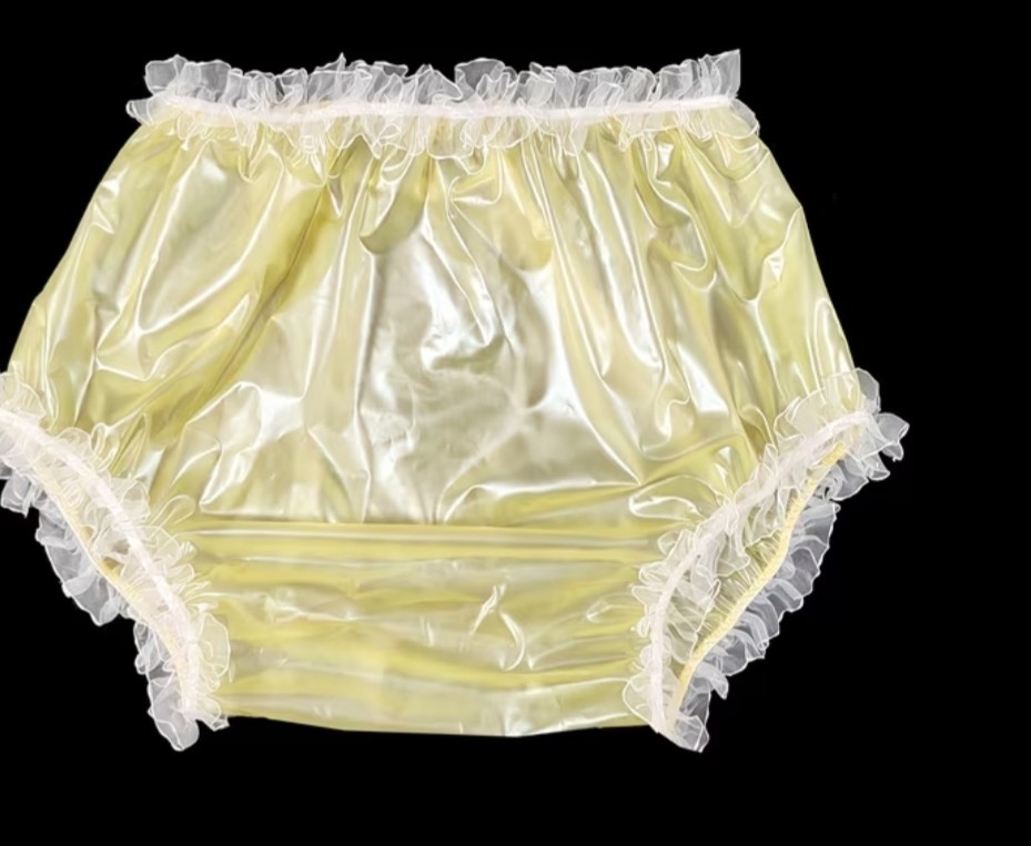 Ruffle diaper cover adult yellow xlarge